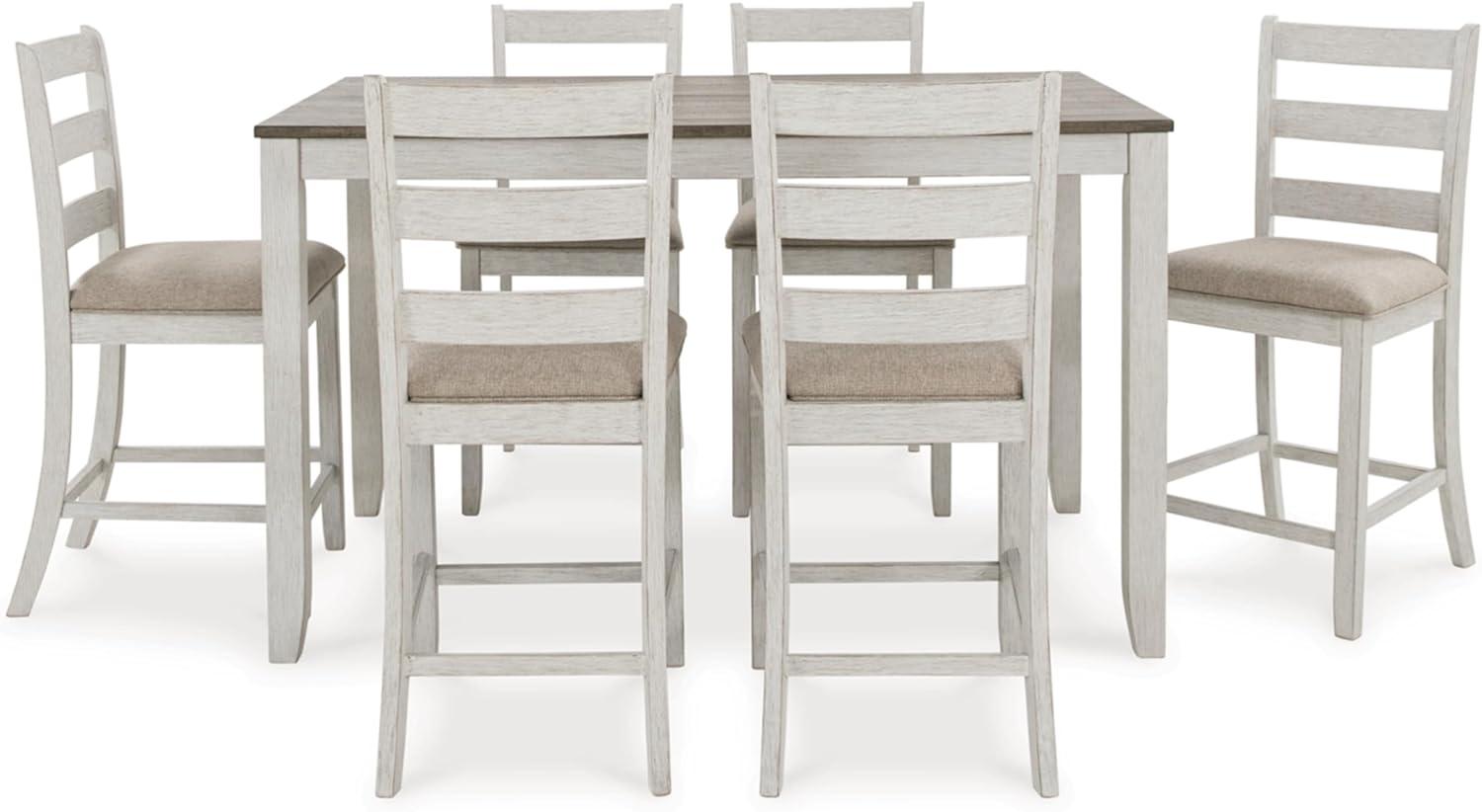 Ashley Furniture Skempton White Counter Height Dining Table Set - Set of 7