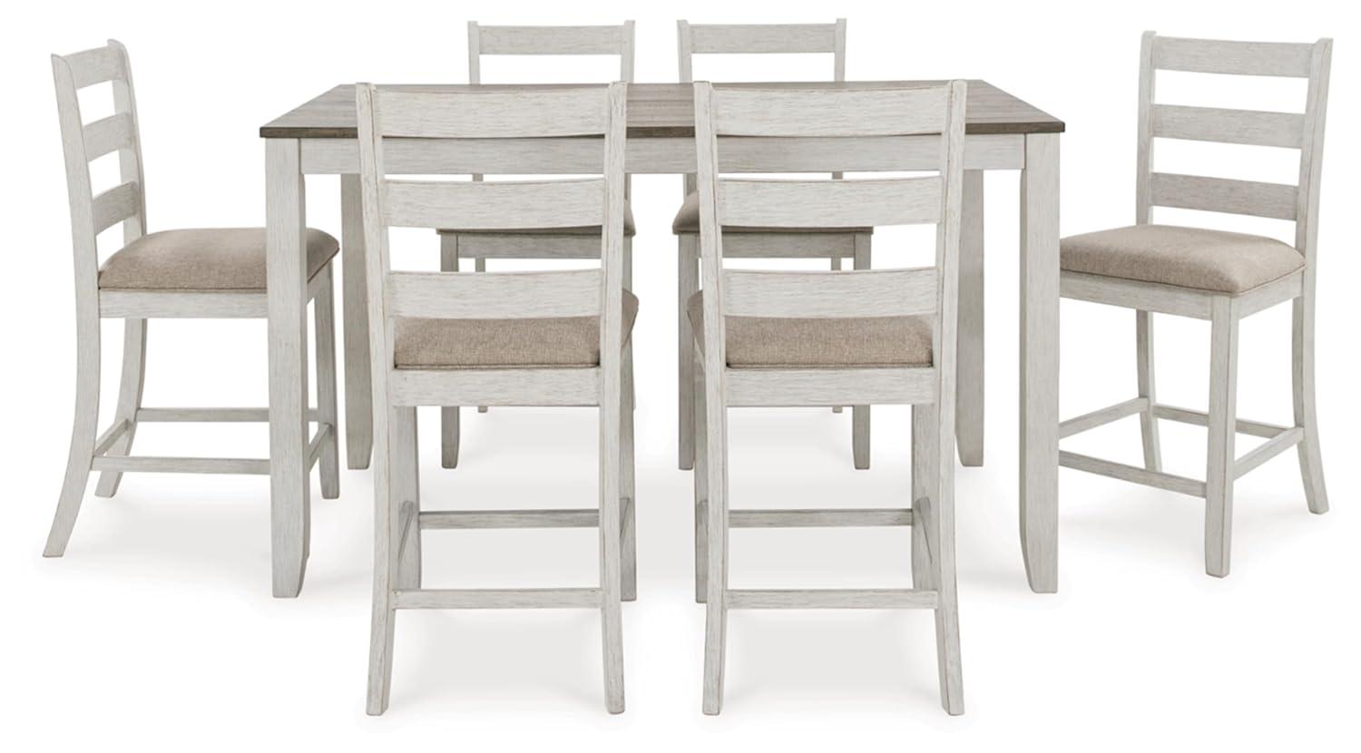 Gracie Oaks Skempton Counter Height Dining Table and Bar Stools (Set of 7)