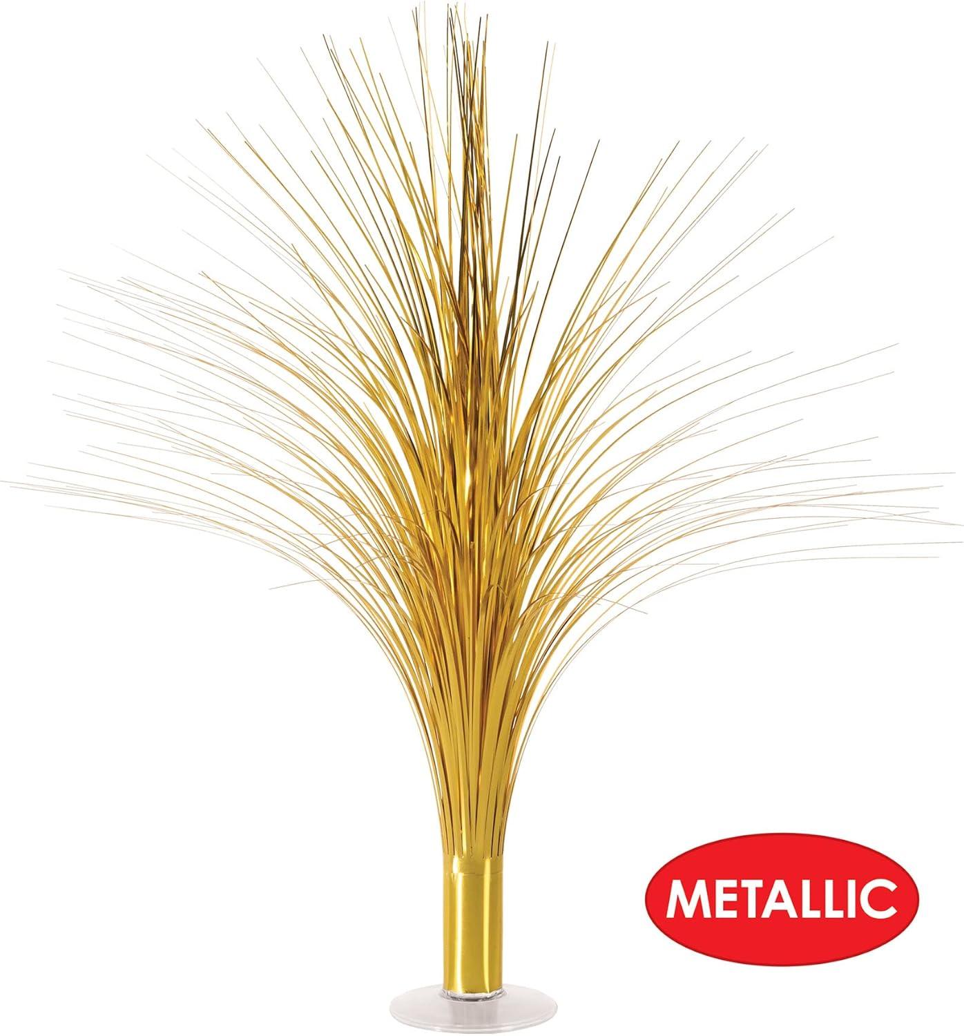 Beistle 2-Pack Metallic Spray Centerpiece, Shimmering Gold Decoration for New Years, Awards Night, & Birthday Parties, Table Decor for Events, 19”