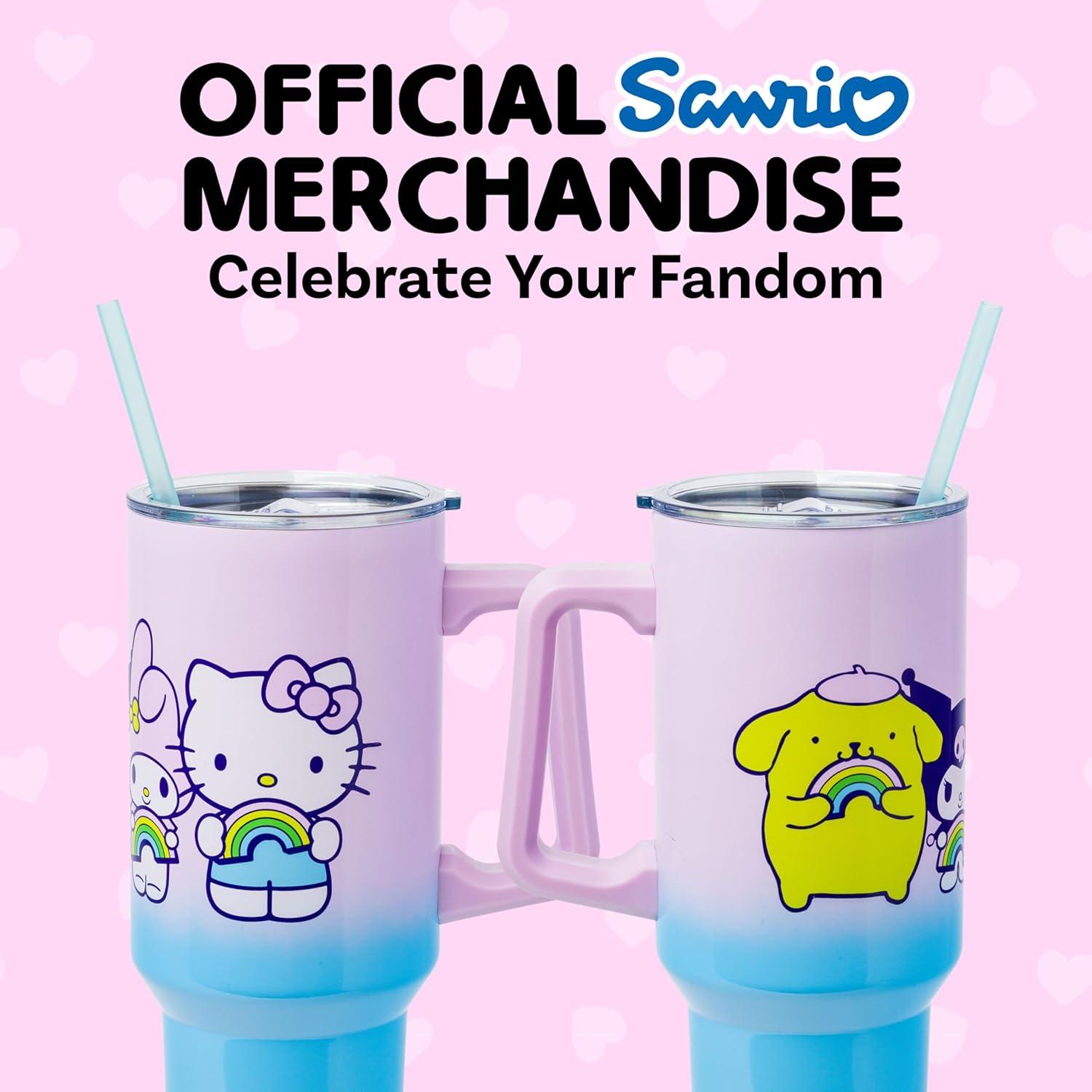 Silver Buffalo Sanrio Hello Kitty and Friends Rainbow Stainless Steel Tumbler | 40 Ounces