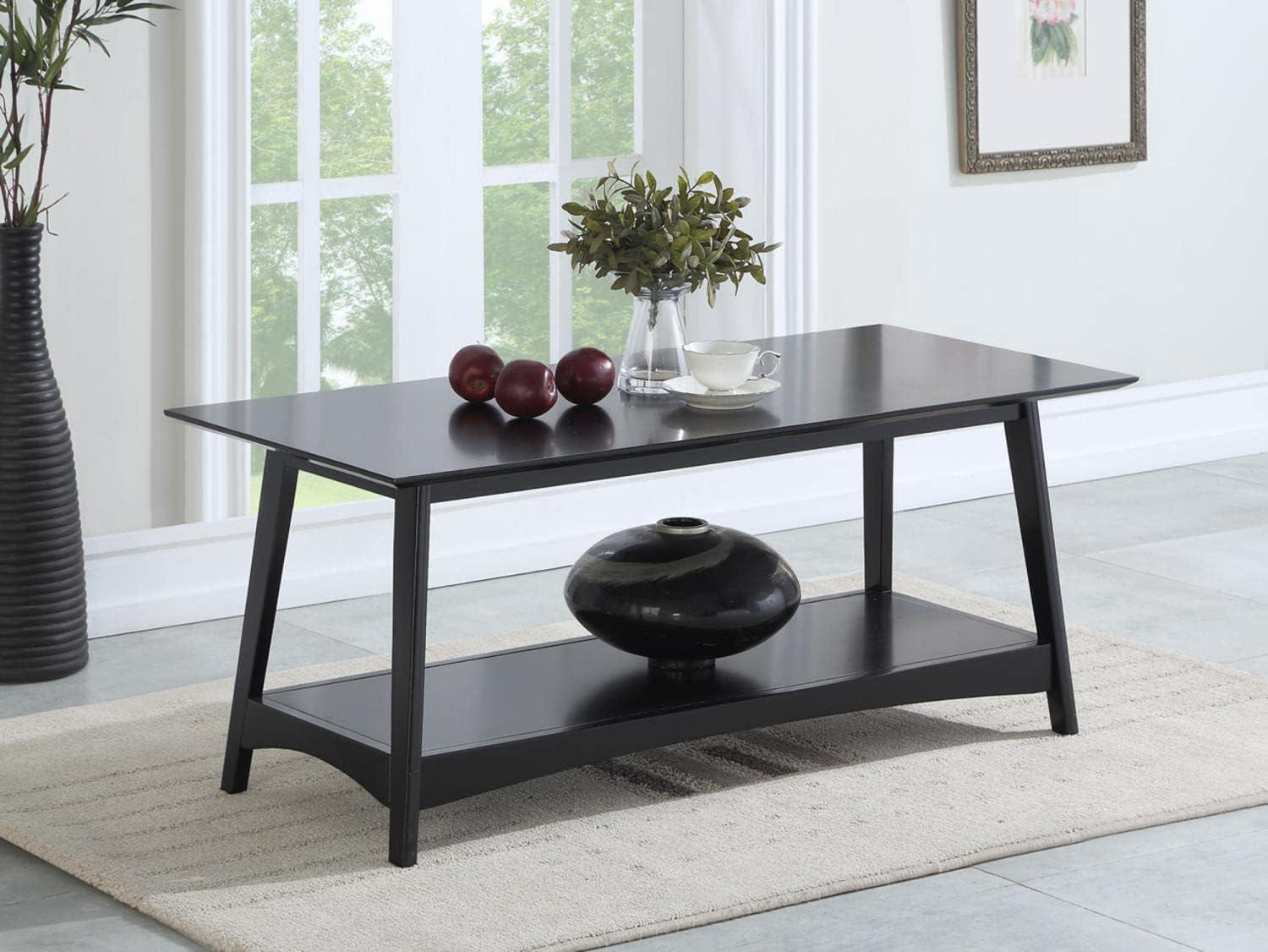 Convenience Concepts Alpine Coffee Table with Shelf, Black