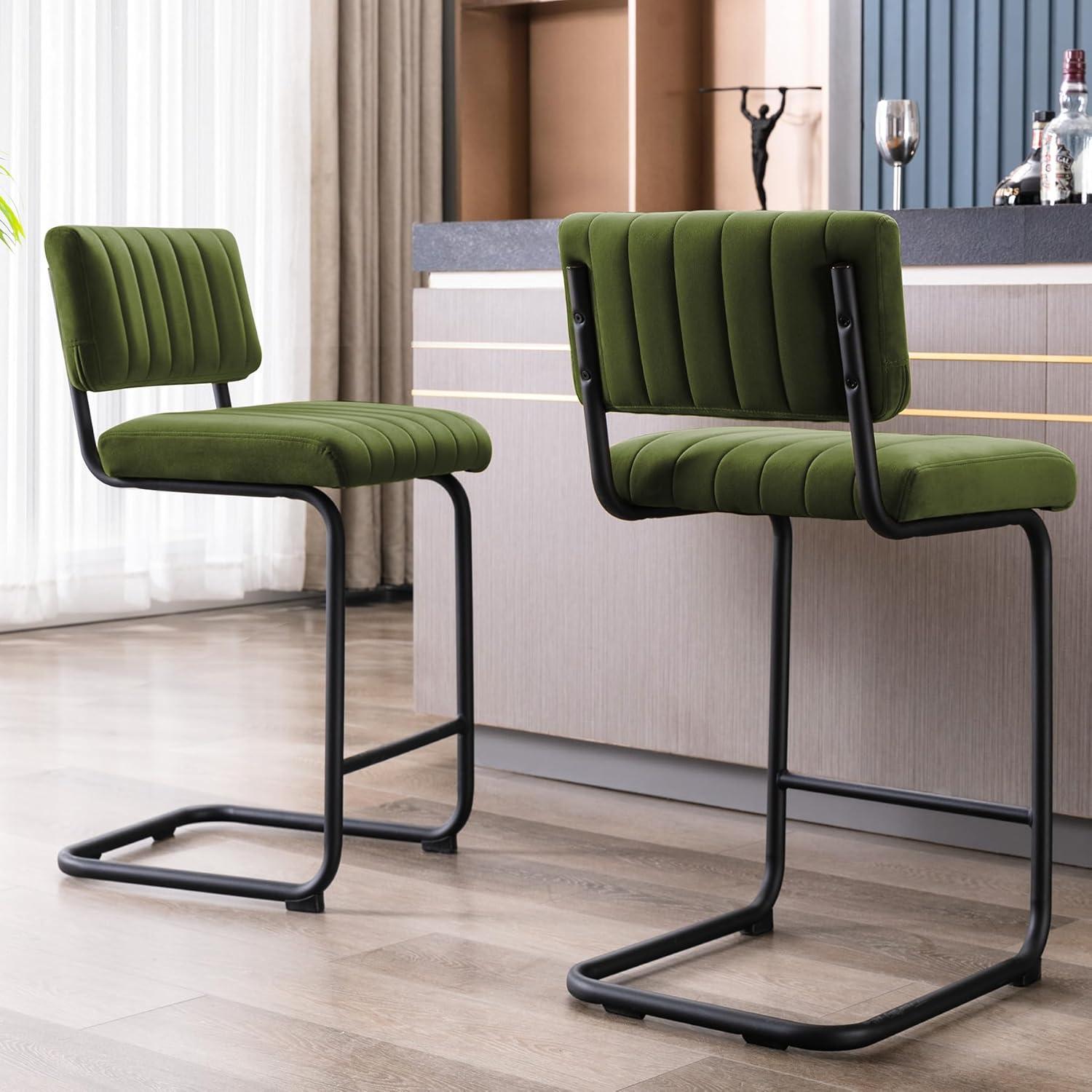 Estes Upholstered Stool with Metal Frame (Set of 2)