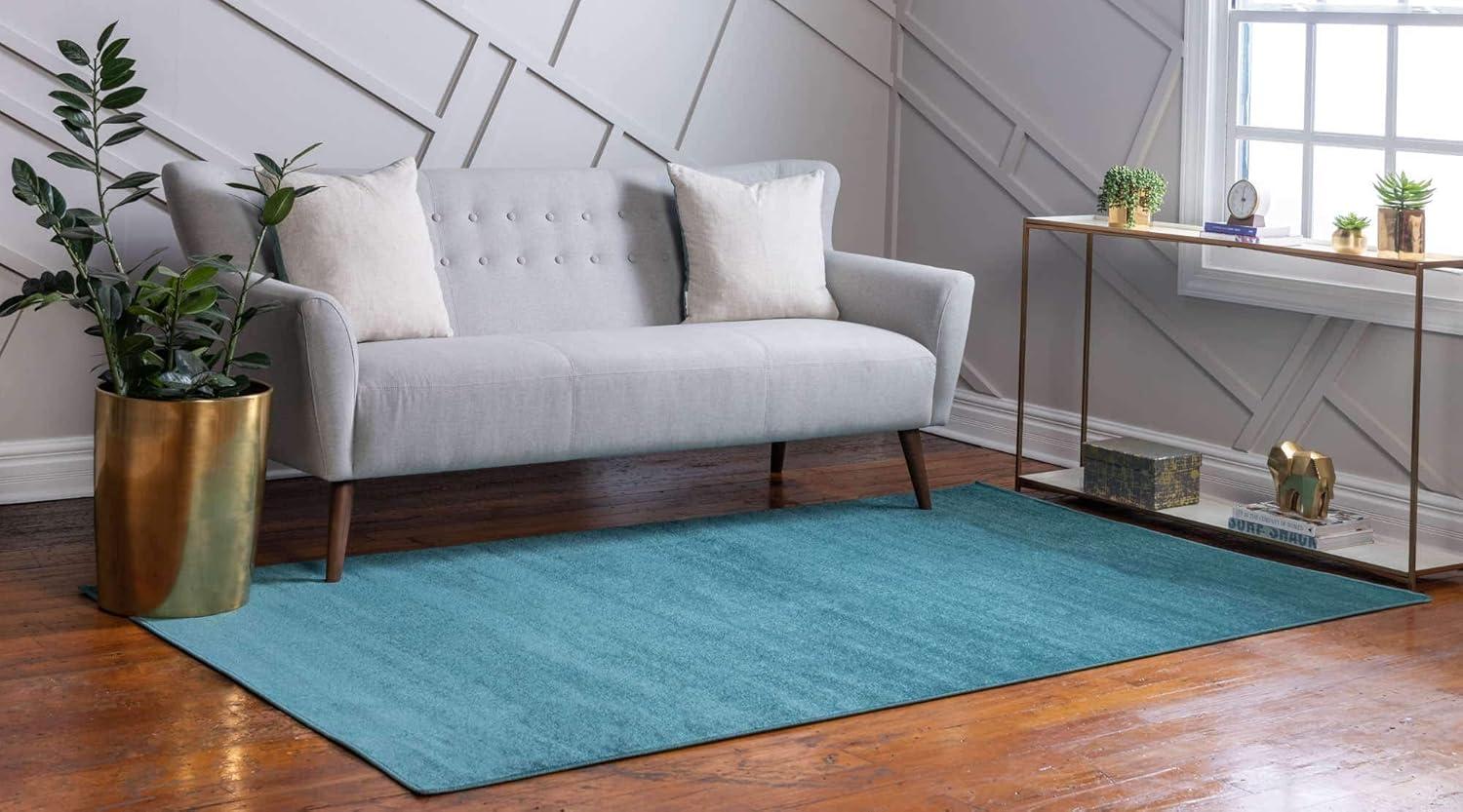 Unique Loom Williamsburg Collection Area Rug - Solid (9'  x 12' 2" Rectangle Turquoise/Teal)