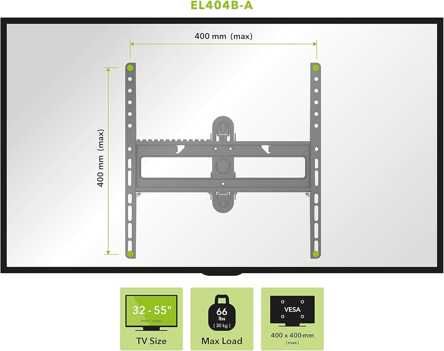 AVF Full Motion Long Extension TV Wall Mount for Most 25" to 55" in Black