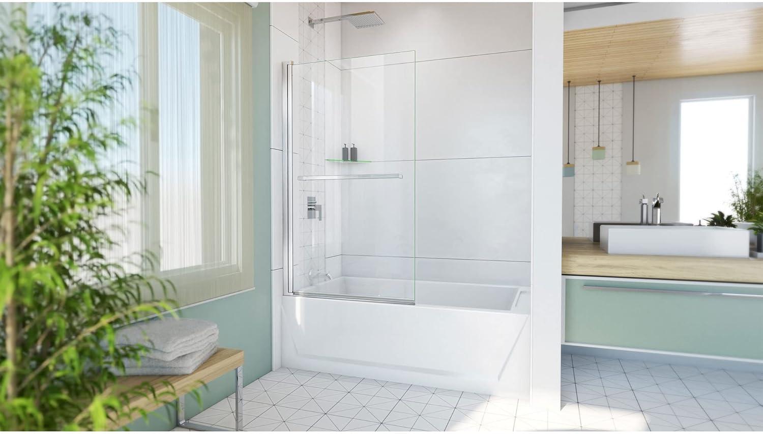 Aqua-Q Swing 58" H Frameless Tub Door