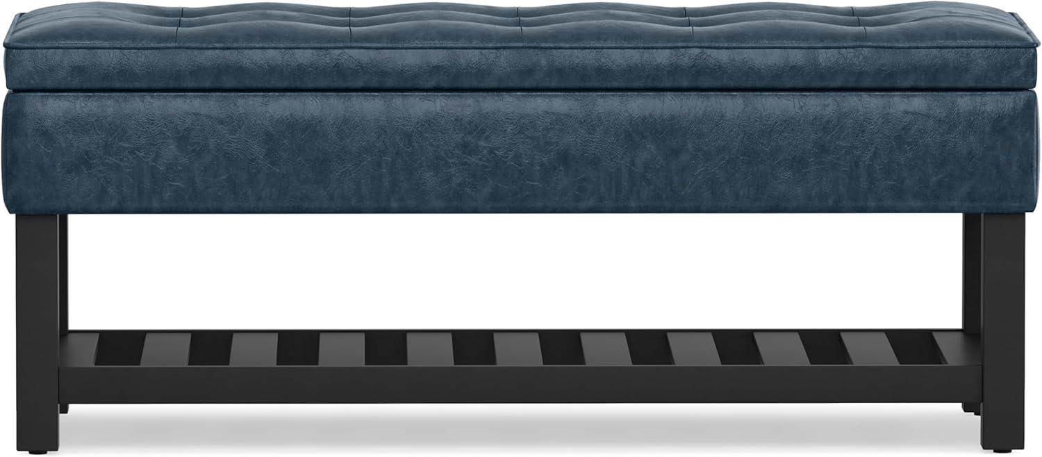 Simpli Home Cosmopolitan 44"W Transitional Tufted Storage Ottoman Bench with Lift Top
