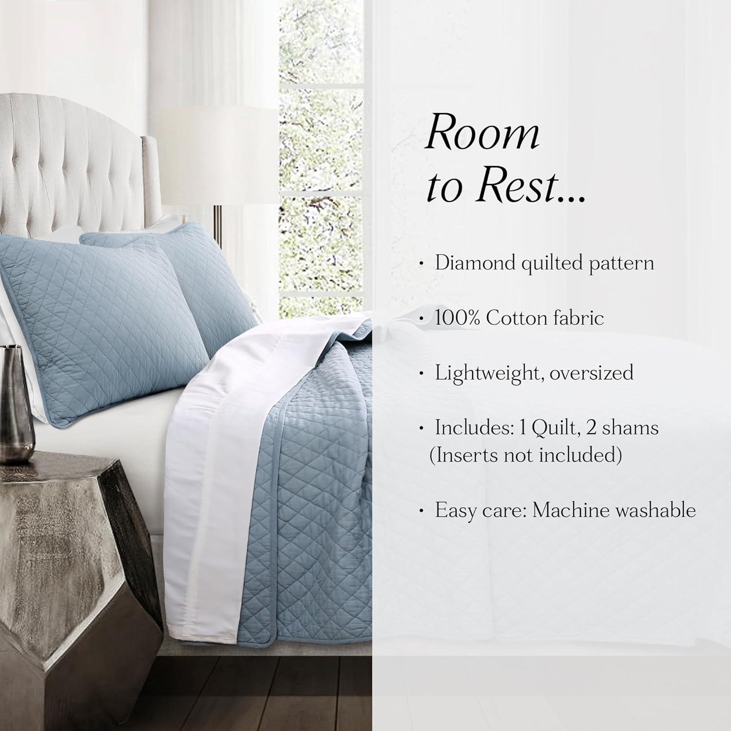 Lush Decor Ava Diamond Standard Cotton Modern & Contemporary Quilt Set