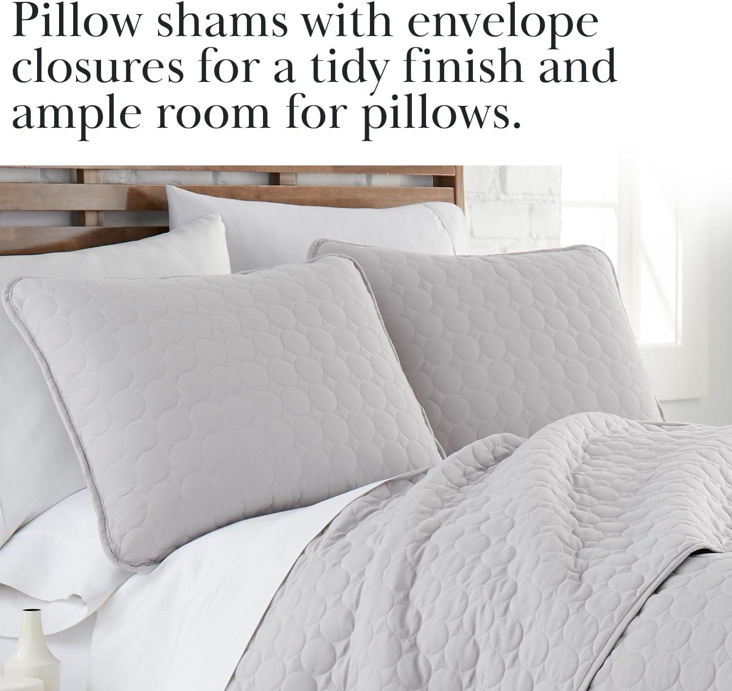 Southshore Fine Living Inc Oversized Lightweight Classic 2-Piece Quilt Set Light Grey Twin/Twin XL