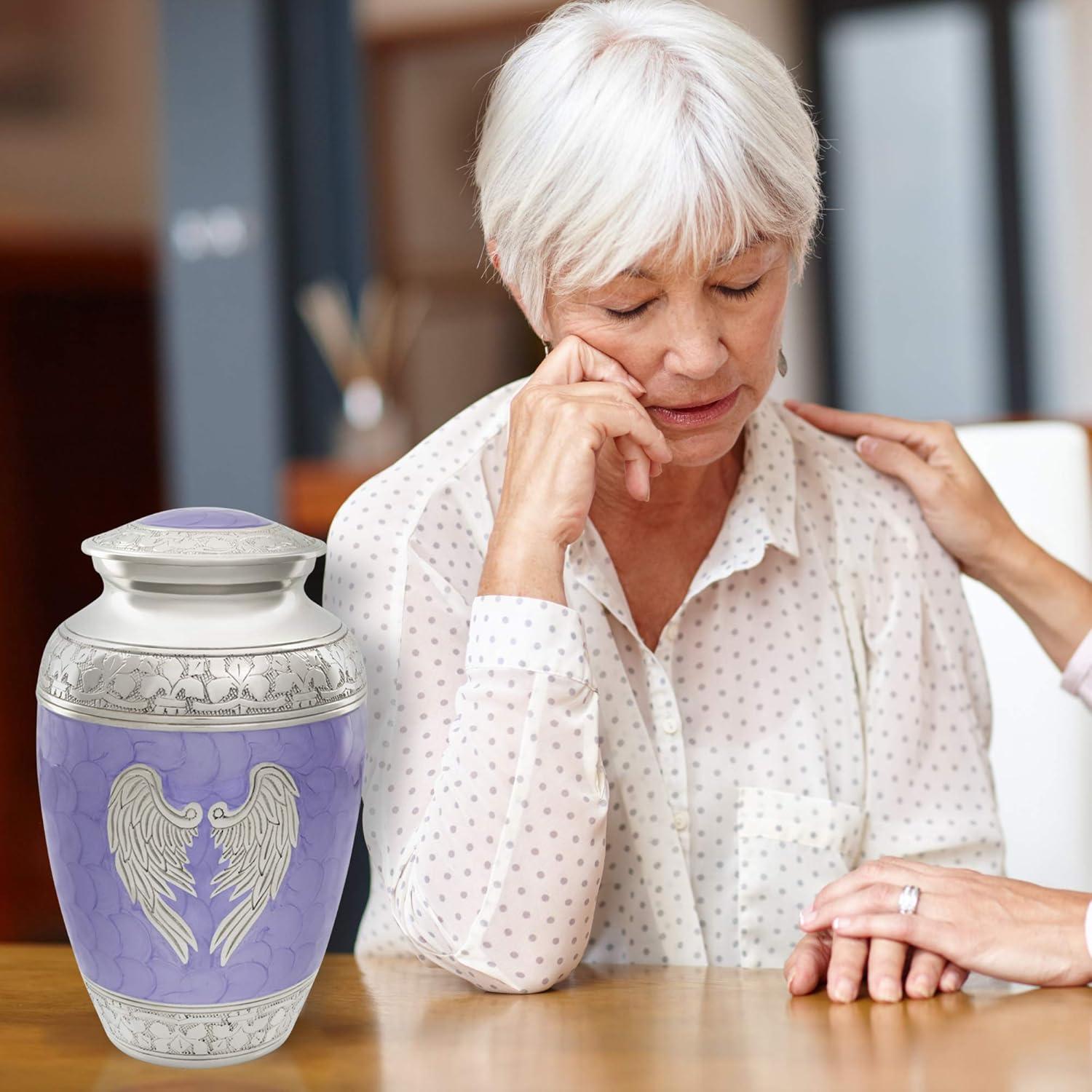 Extra Large Urns for Adult Male Up to 300 Pounds. Purple Cremation urns for Human Ashes Adult Female. Decorative urn for Human Ashes by Restaall