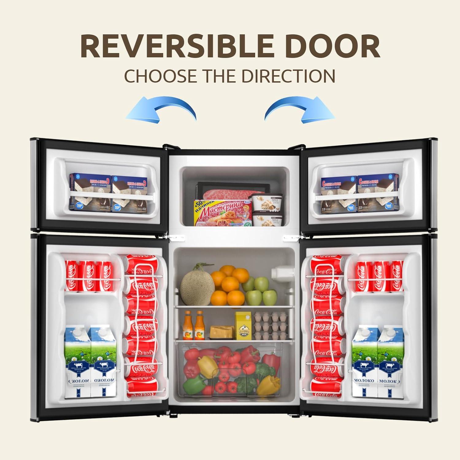 BANGSON BANGSON 3.2 CU.FT, 2 Door Small Refrigerator with Freezer US-BSR-201