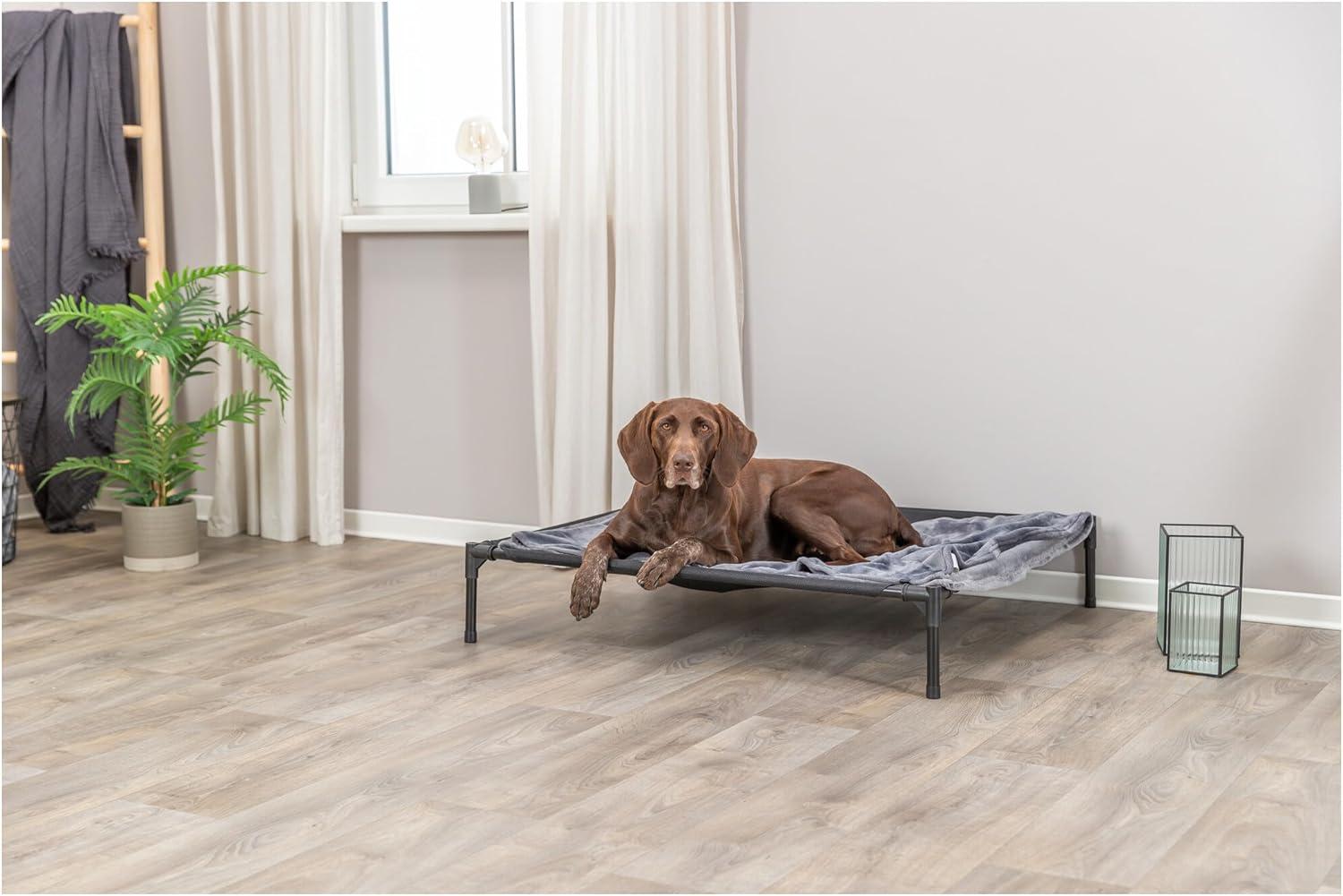 TRIXIE 2-in-1 Elevated Dog House, Portable Pet Camping Cot & Tent, Raised Bed & Dog Shade for Dogs