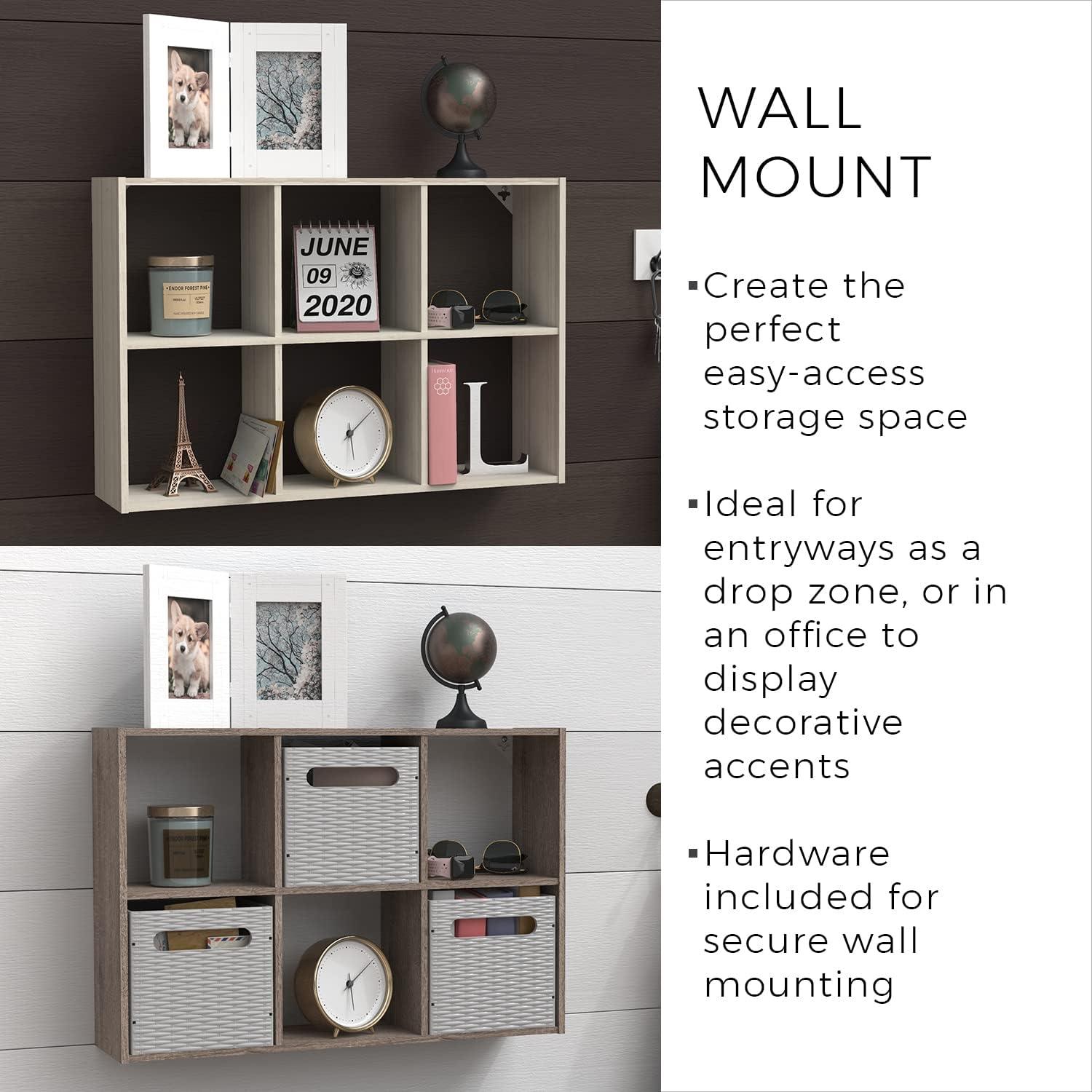 Mini 6-Cube Desktop or Wall Mount Organizer