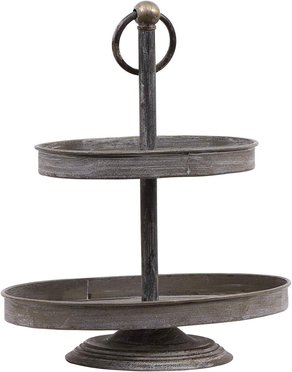 Creative Co-Op Decorative Metal 2-Tier Tray