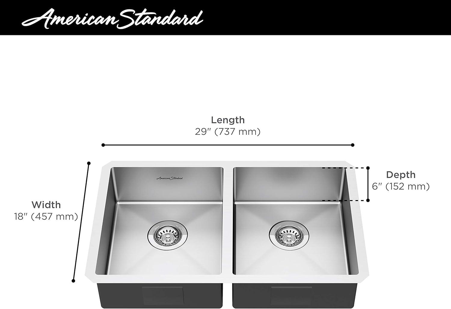 Pekoe 29" Stainless Steel Double Bowl Drop-In Farmhouse Sink