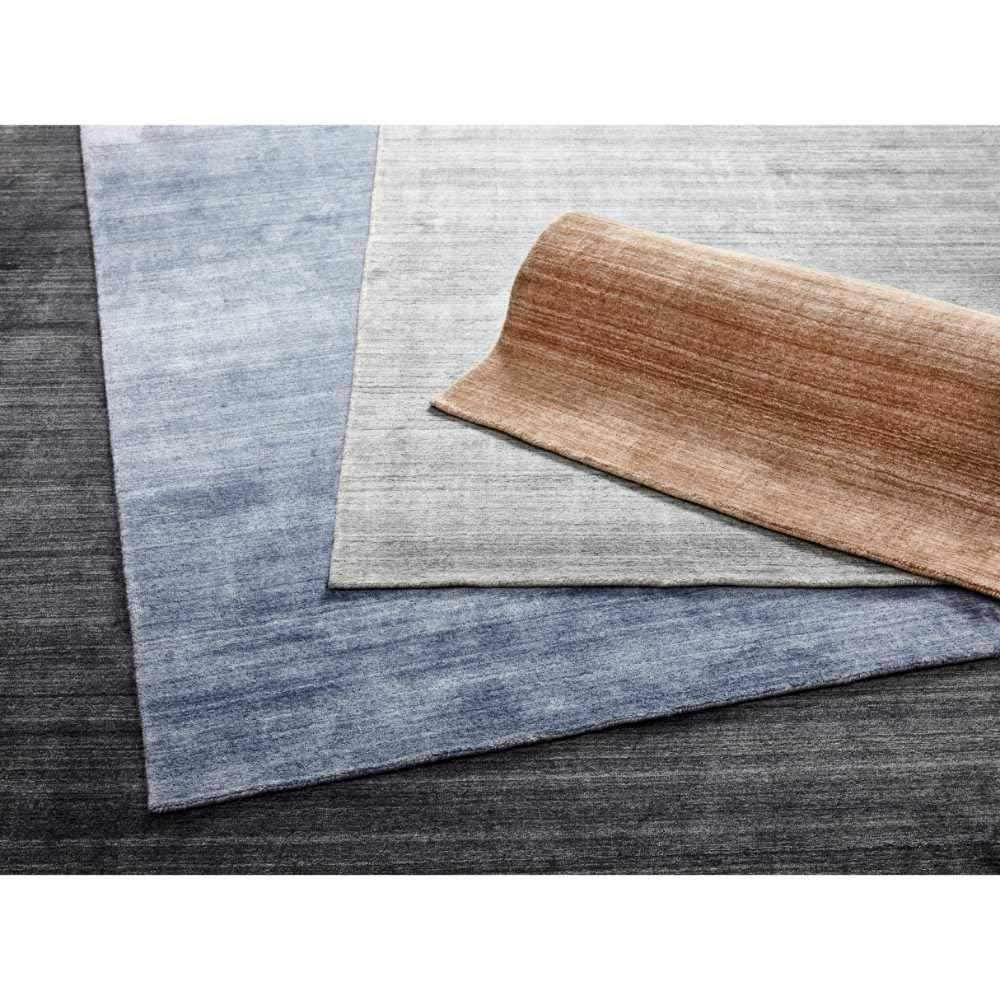 Solo Harbor Hand-Knotted Caramel Stripe Wool-Viscose 9' x 12' Area Rug
