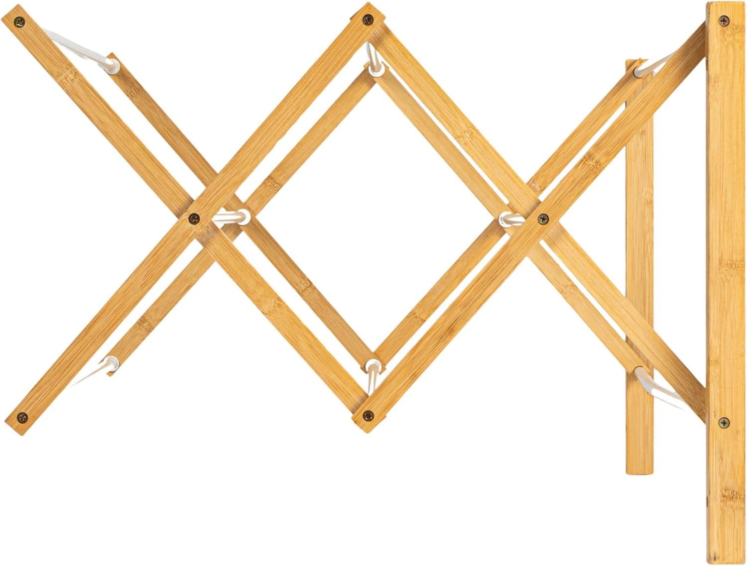 Household Essentials Meghan Bamboo Foldable Wall-Mounted Drying Rack