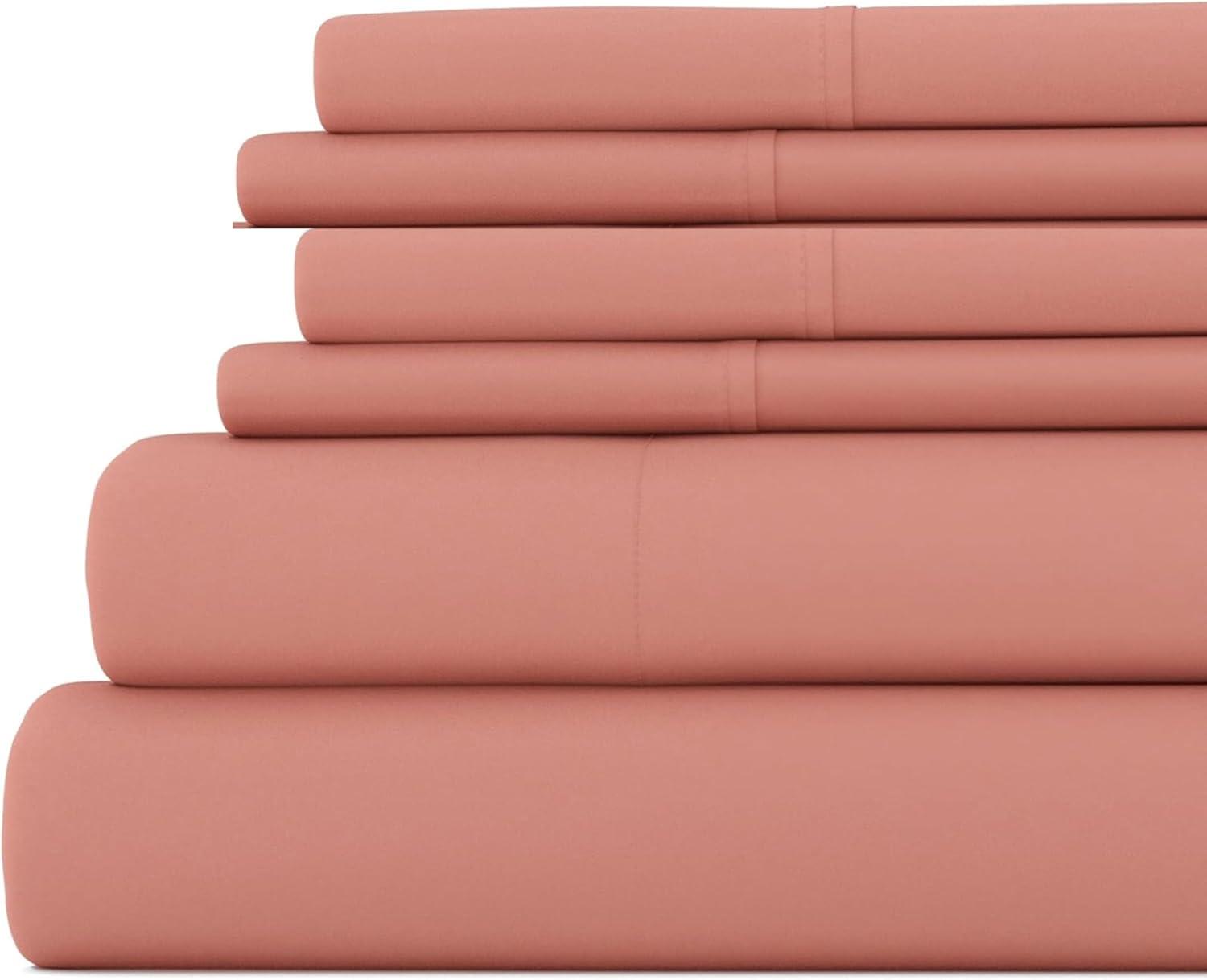 Simply Soft Brushed Microfiber Solid 6 Piece Sheet Set