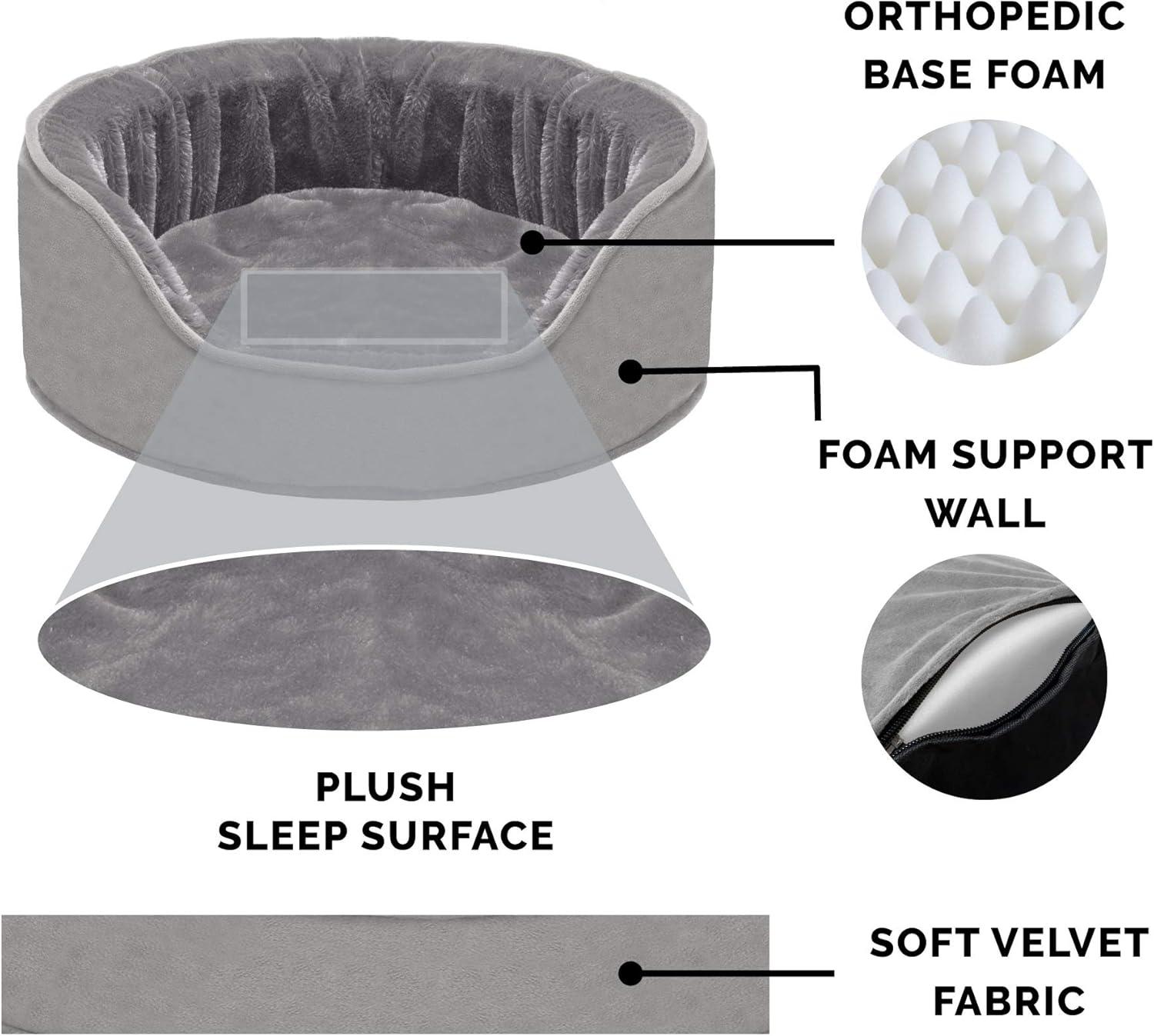 FurHaven Plush & Velvet Oval Dog Bed