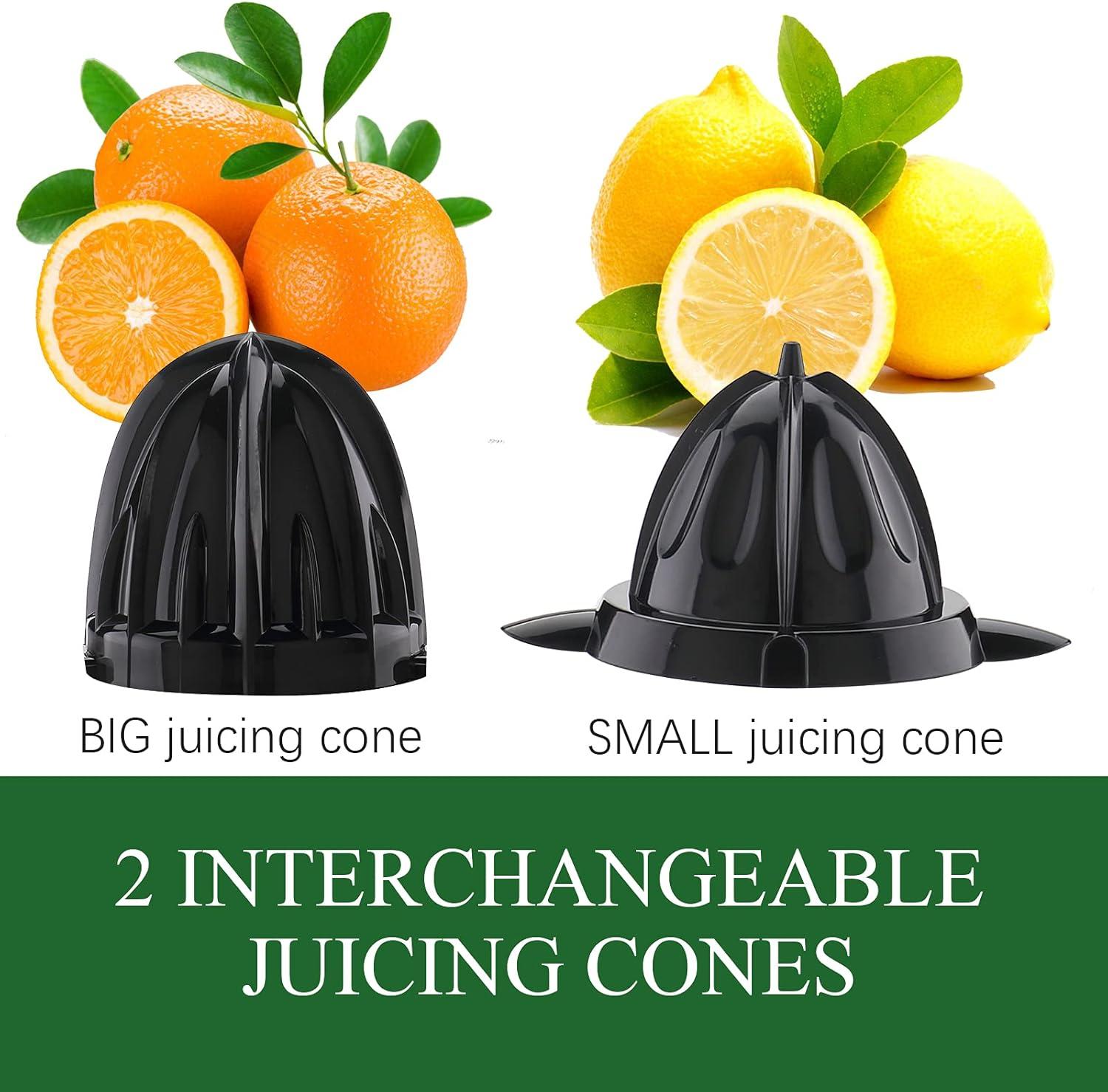 Homeleader Upgraded Orange Juicer, Stainless Steel Citrus Press for Effortless Orange & Lemon Juice, Portable & Easy Clean, Essential for Healthy Juicing, Black,1.2L
