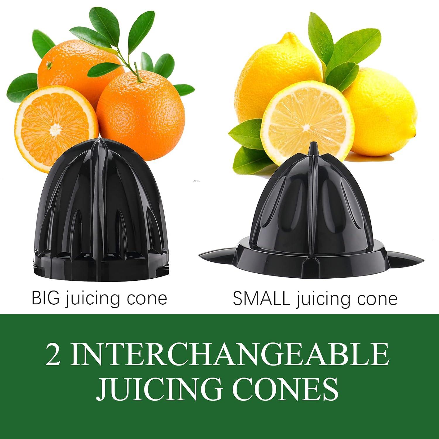 Homeleader Upgraded Orange Juicer, Stainless Steel Citrus Press for Effortless Orange & Lemon Juice, Portable & Easy Clean, Essential for Healthy Juicing, Black,1.2L