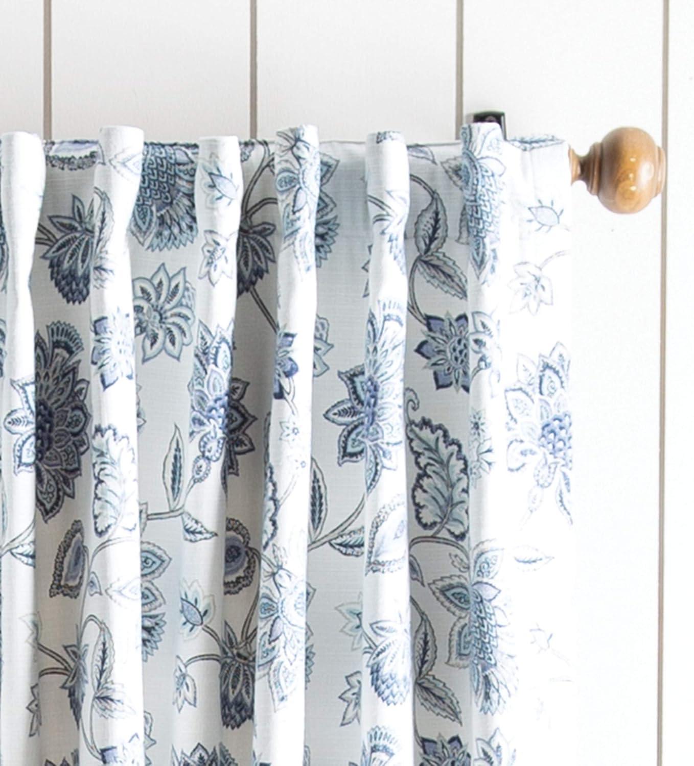 Martha Stewart Jakarta Cotton Blend Floral Blackout Rod Pocket Curtain Panels (Set of 2)