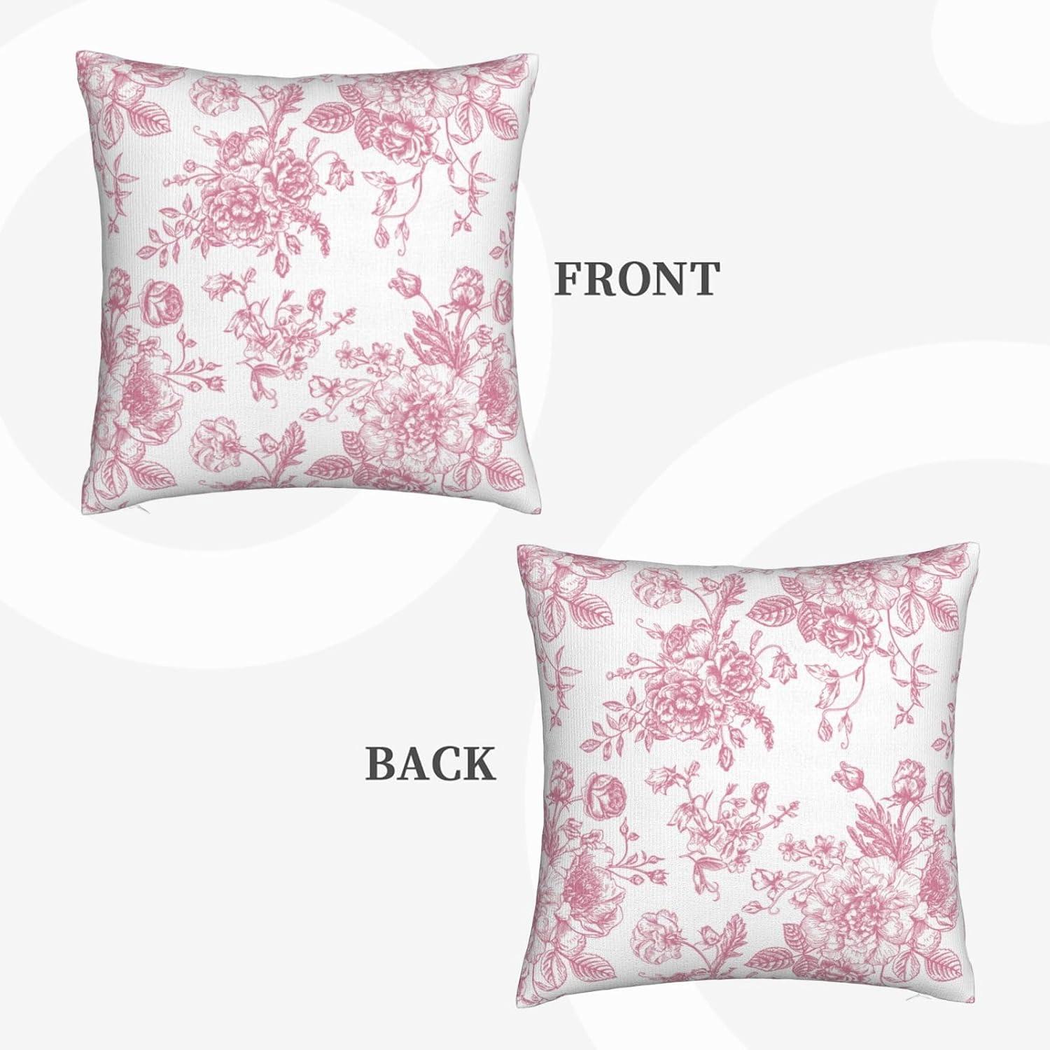 NEUTRALPOSTURE Floral Throw Pillow Covers 18X18 Inches Set Of 2, Decorative Vintage Chinoiserie Flower Pillow Case Farmhouse Cushion Covers For Sofa Bed Couch Living Room
