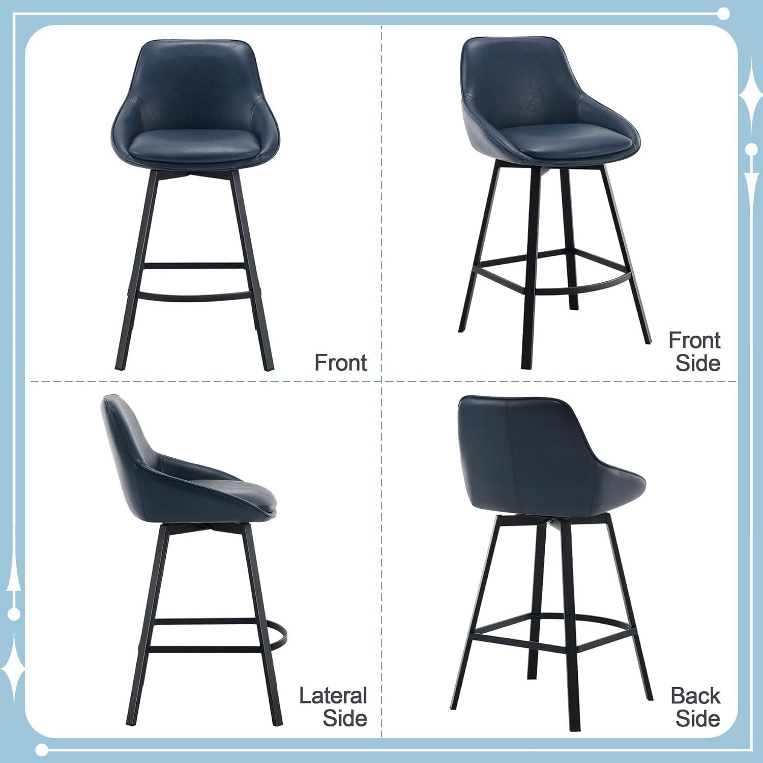 Janayshia Swivel 25.2'' Faux Leather Counter Stool