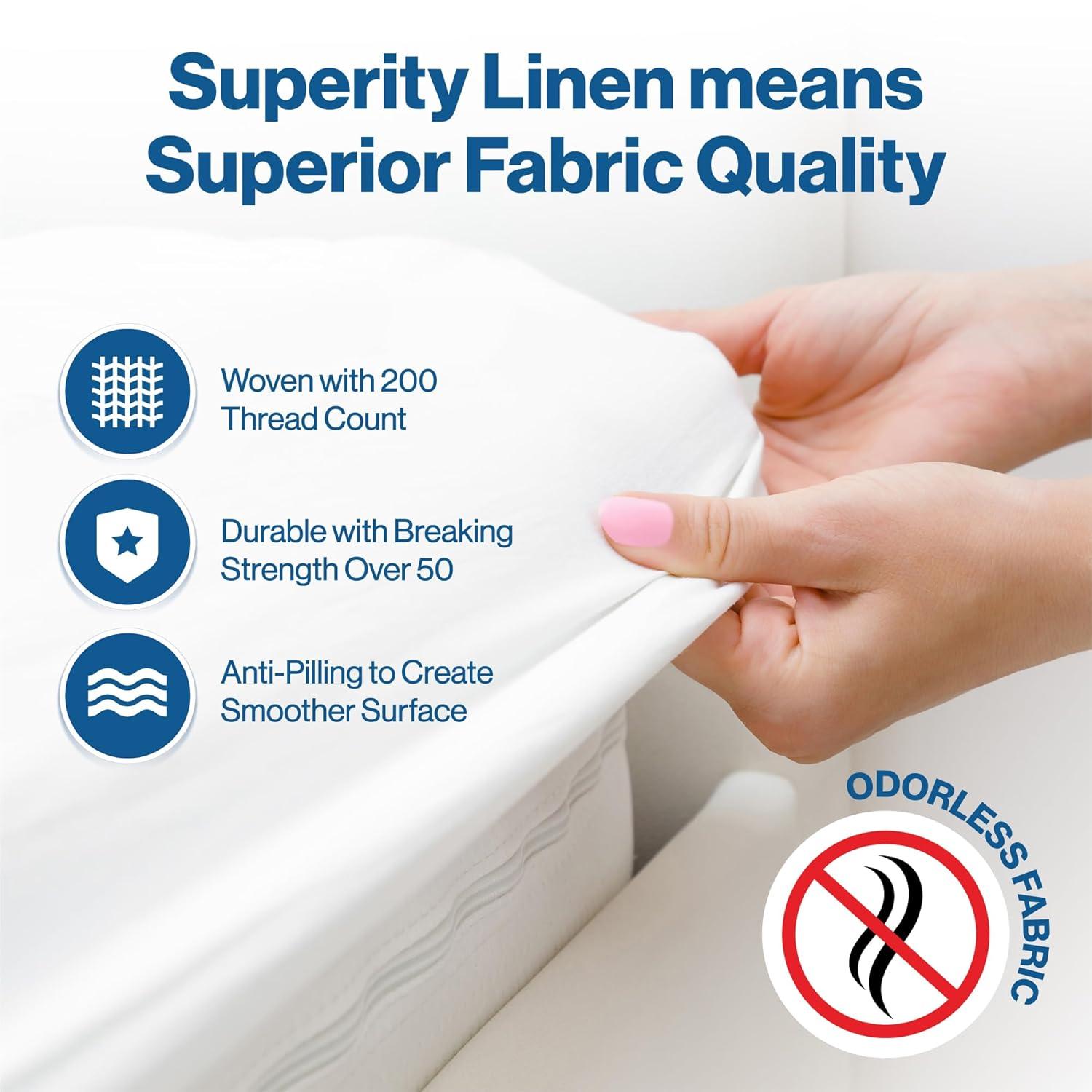 Superity Linen Full Size Flat Sheet for Bed - 100% Premium Cotton - 200 Thread Count - (81 X 96)