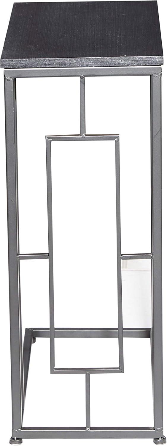 Contemporary Iron and Wood Accent Table Dark Gray - Olivia & May