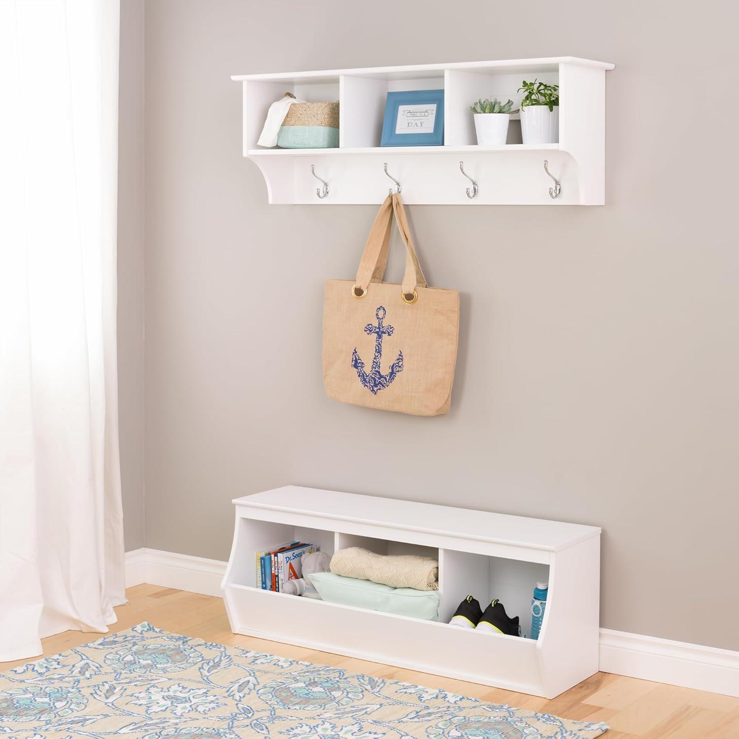 Fremont Entryway Storage Cubbie 3 Bin White - Prepac: Modular Shelving, Stackable Organizer, MDF Laminate Finish