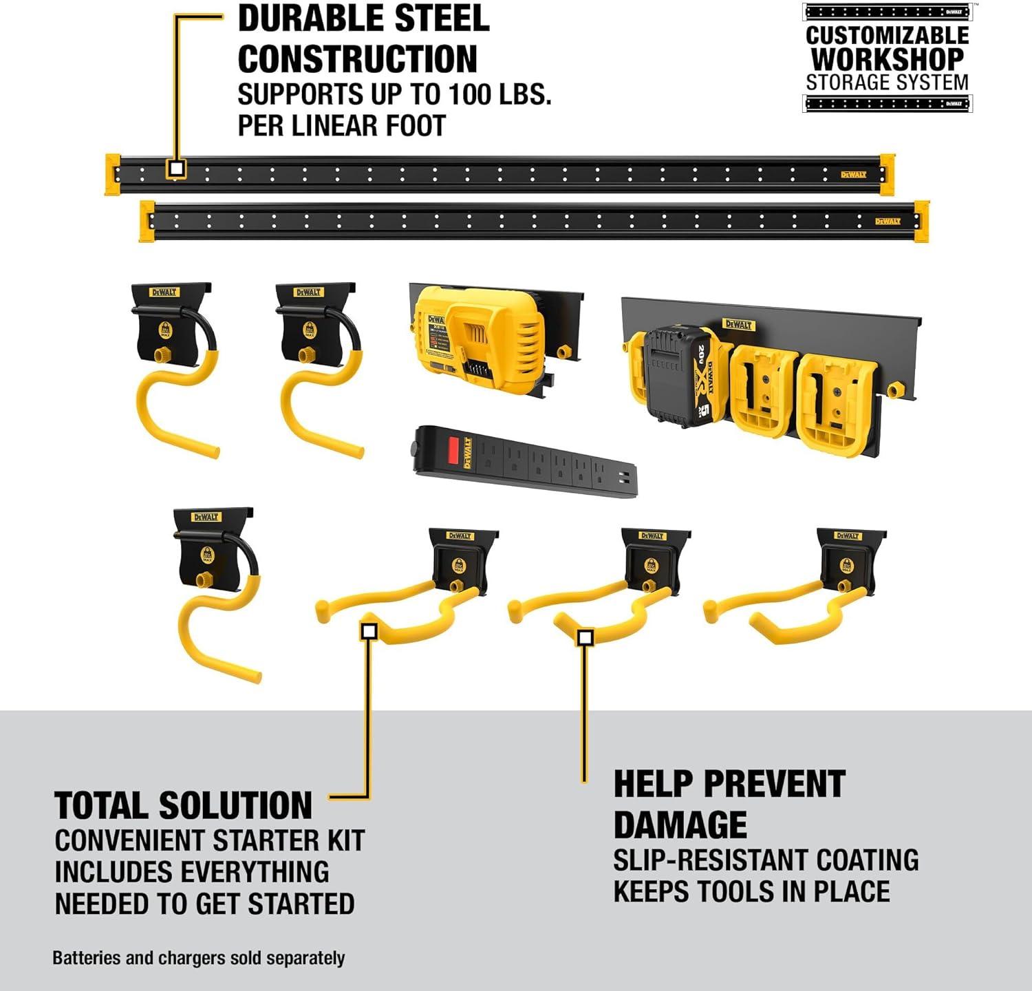 DEWALT Black and Yellow 14-Piece Wall Mount Tool Organizer Kit