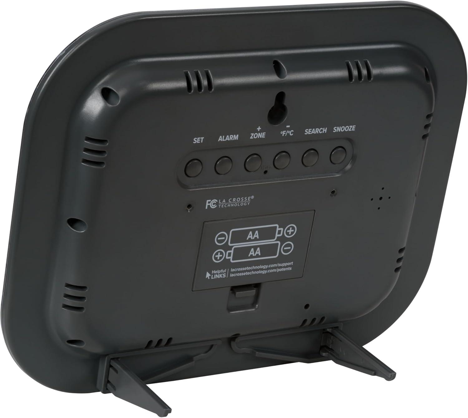 WT-8005U-S Atomic Digital Wall Clock with Indoor Temperature and Date