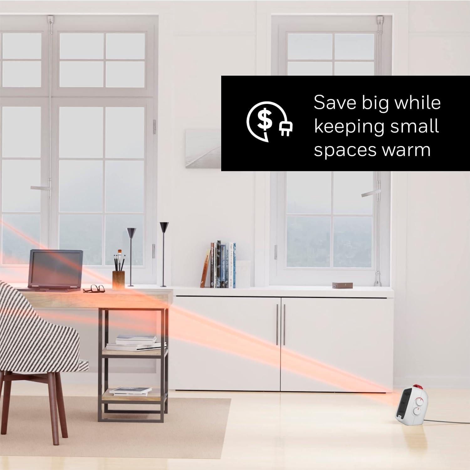 White Electric Ceramic Space Heater with Thermostat and Automatic Shut-off