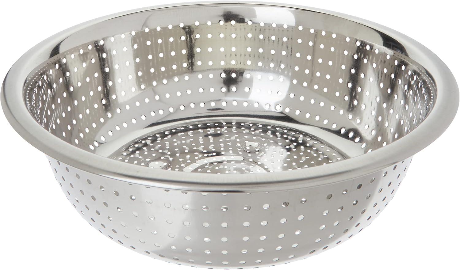 Winco 11-Inch Stainless Steel Chinese Colander with 2.5mm Holes