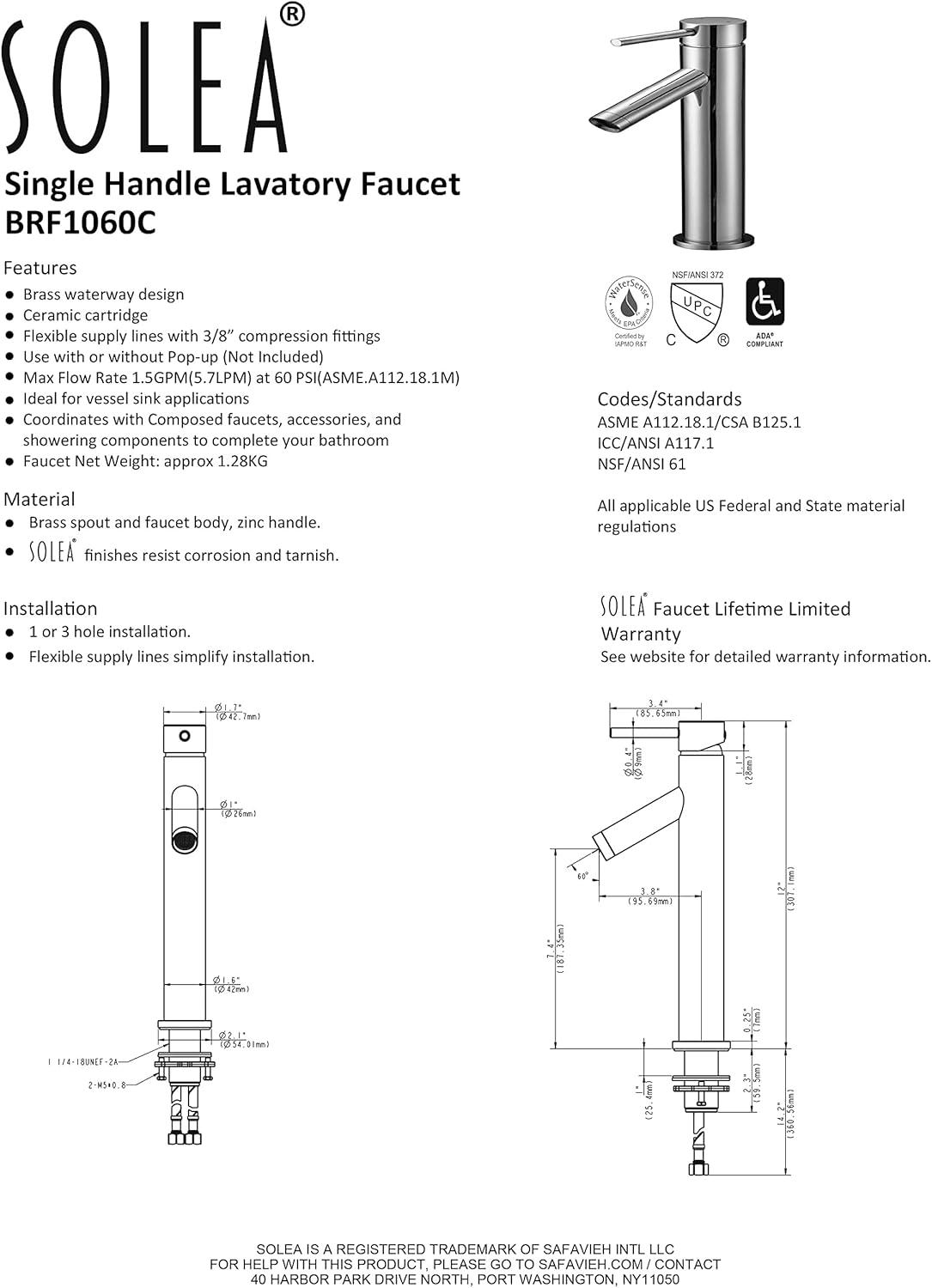 Elation Single-Hole Bathroom Faucet