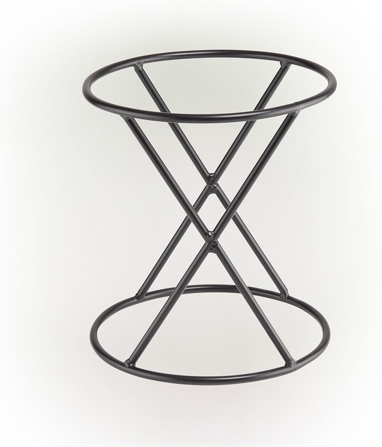 Alpine Corporation 10" x 11" Metal Gazing Globe Display Stand, Black