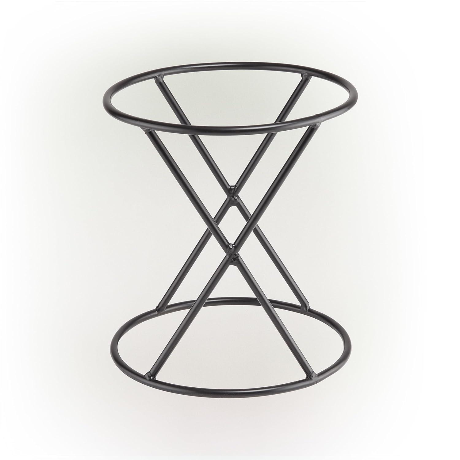 Alpine Corporation 10" x 11" Metal Gazing Globe Display Stand, Black