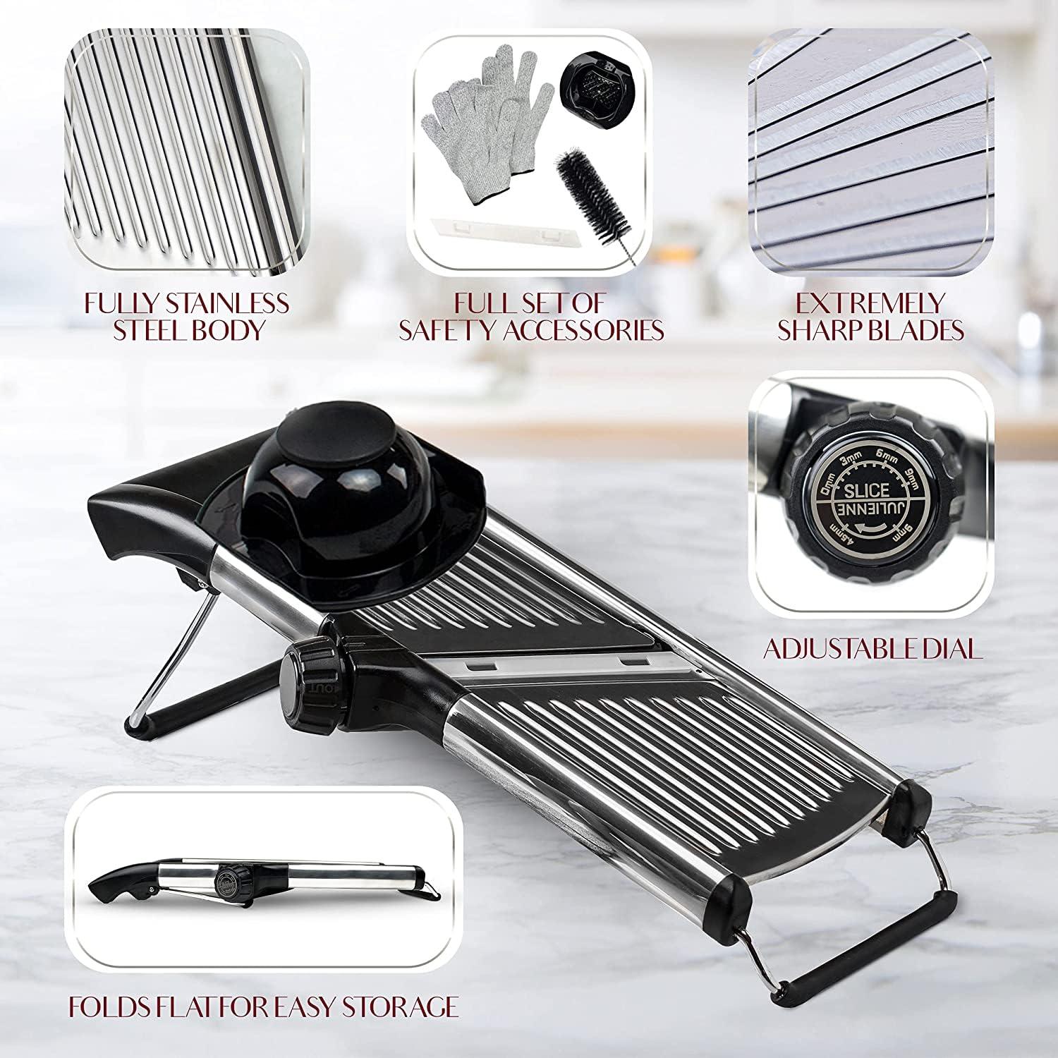 Gramercy Kitchen Co. Adjustable Stainless Steel Mandoline Food Slicer