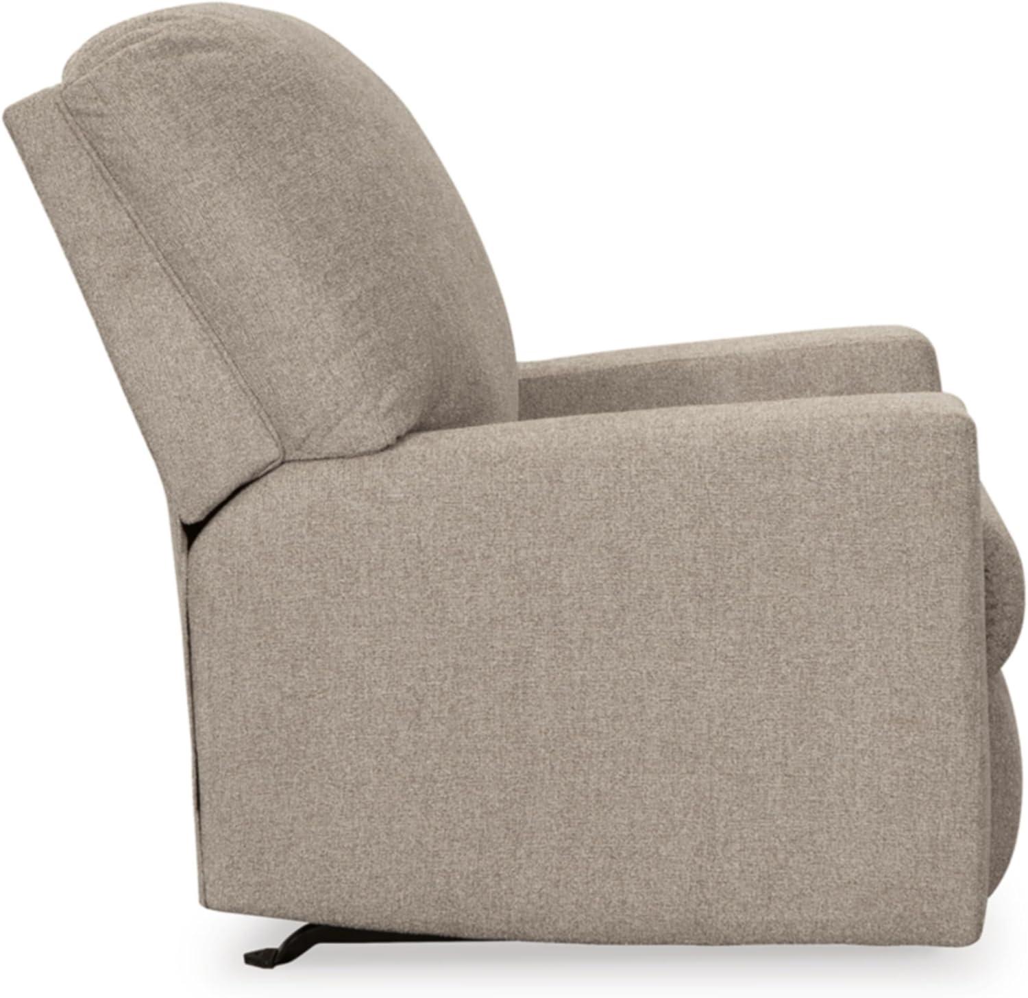 Parchment Beige Contemporary Recliner with Wide Track Arms