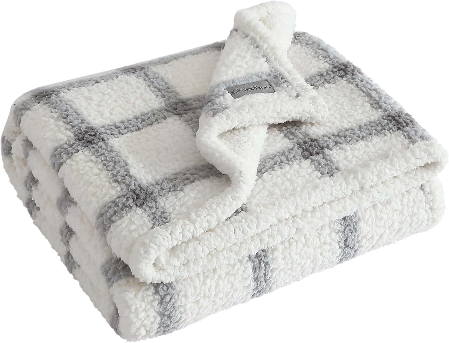 Eddie Bauer Printed Sherpa Reversible Throw Blankets