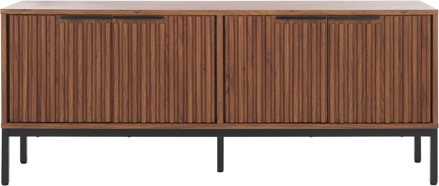 Lylia 4 Door Media Stand - MED9623 - Walnut/Black - Safavieh