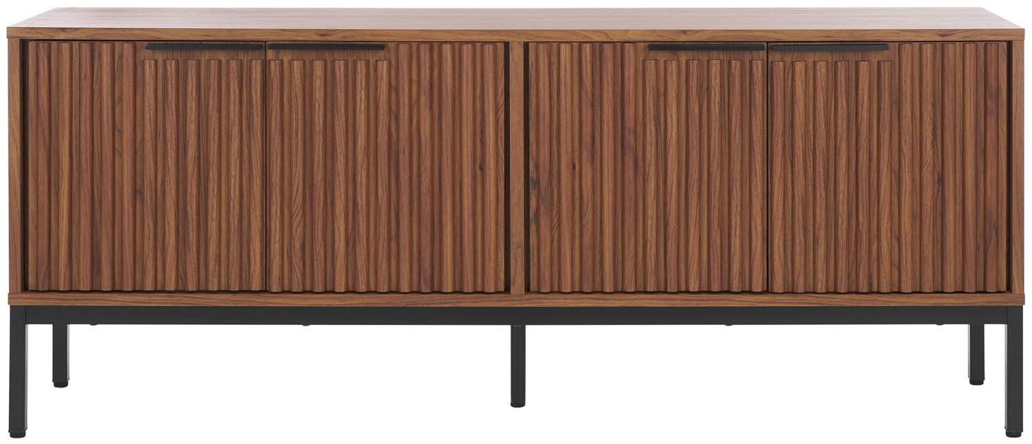 Lylia 4 Door Media Stand - MED9623 - Walnut/Black - Safavieh