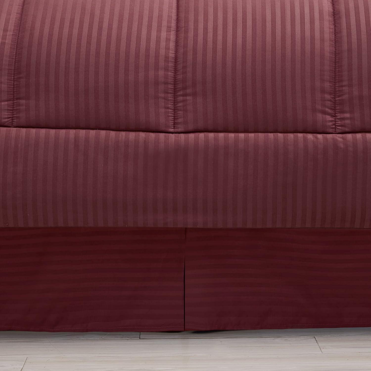 Sweet Home Collection Dobby Stripe Embossed Bed In a Bag Comforter Set