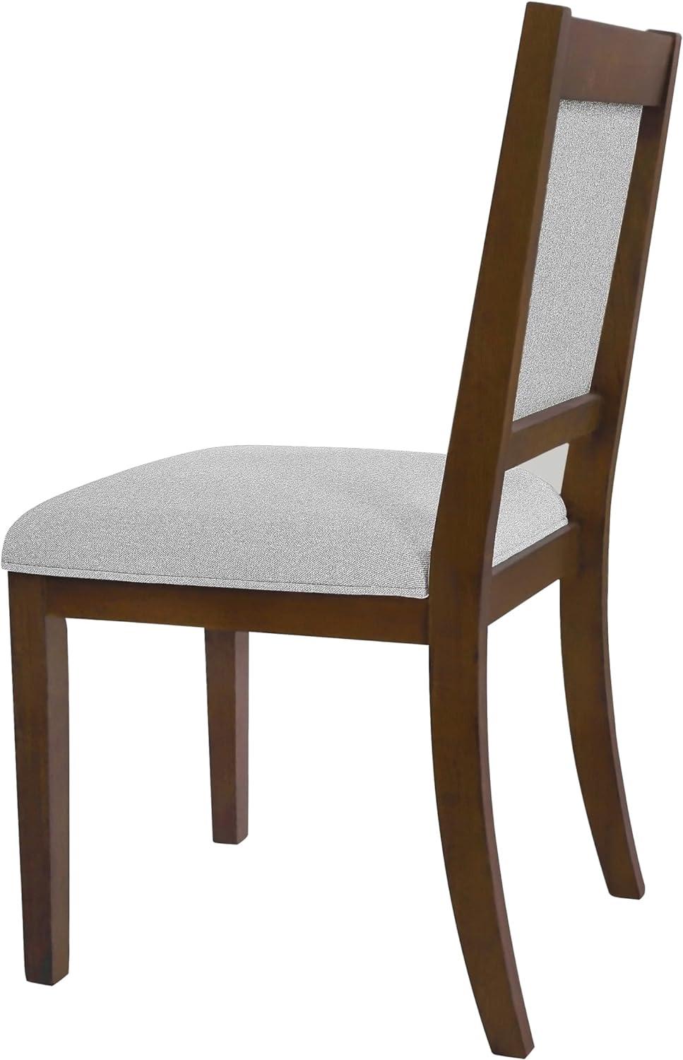 HomePop Set of 2 Open Back Upholstered Wood Frame Dining Chairs Gray: Polyester, Spot Clean, 300lb Capacity