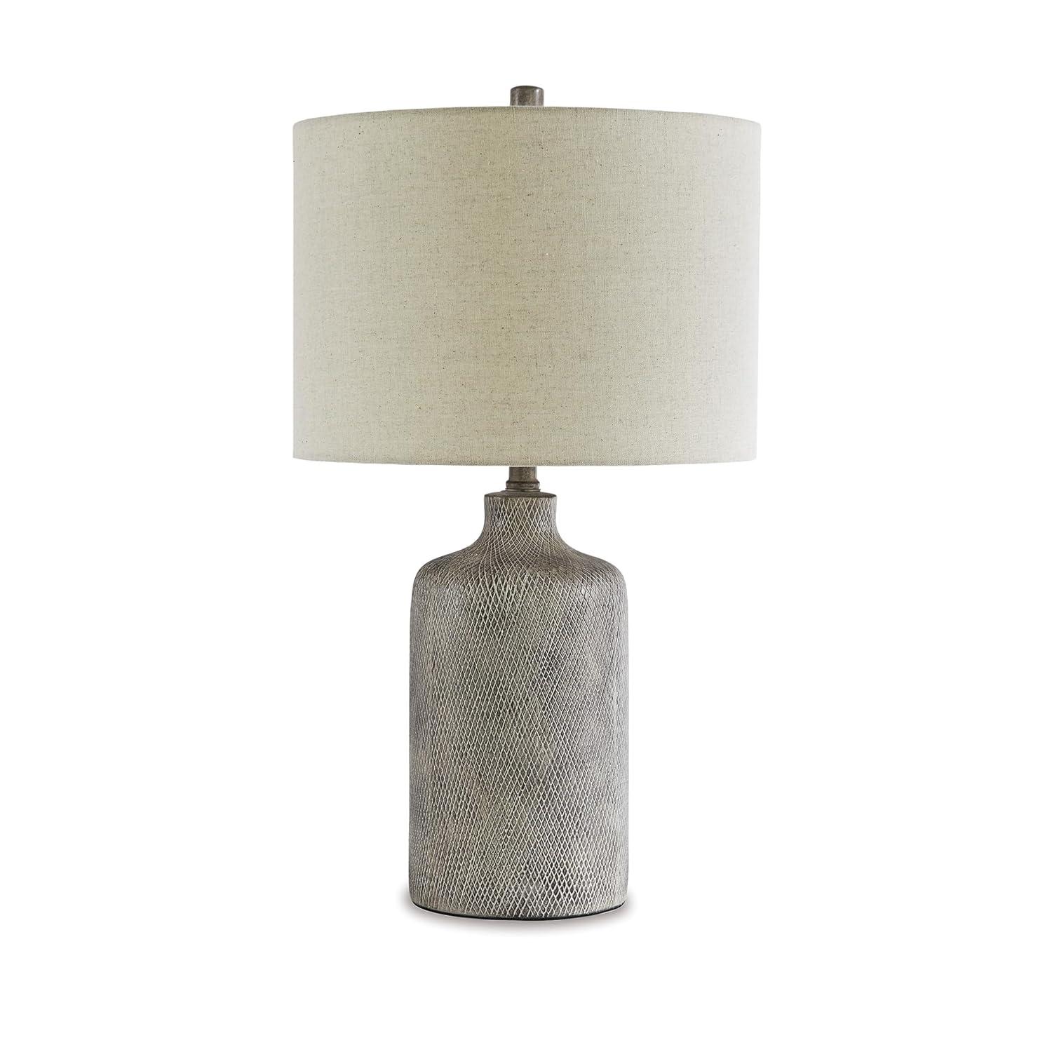 Signature Design by Ashley Linus Table Lamp Antique Black: Ceramic Base, Polyester Shade, UL Listed, 3-Way Switch