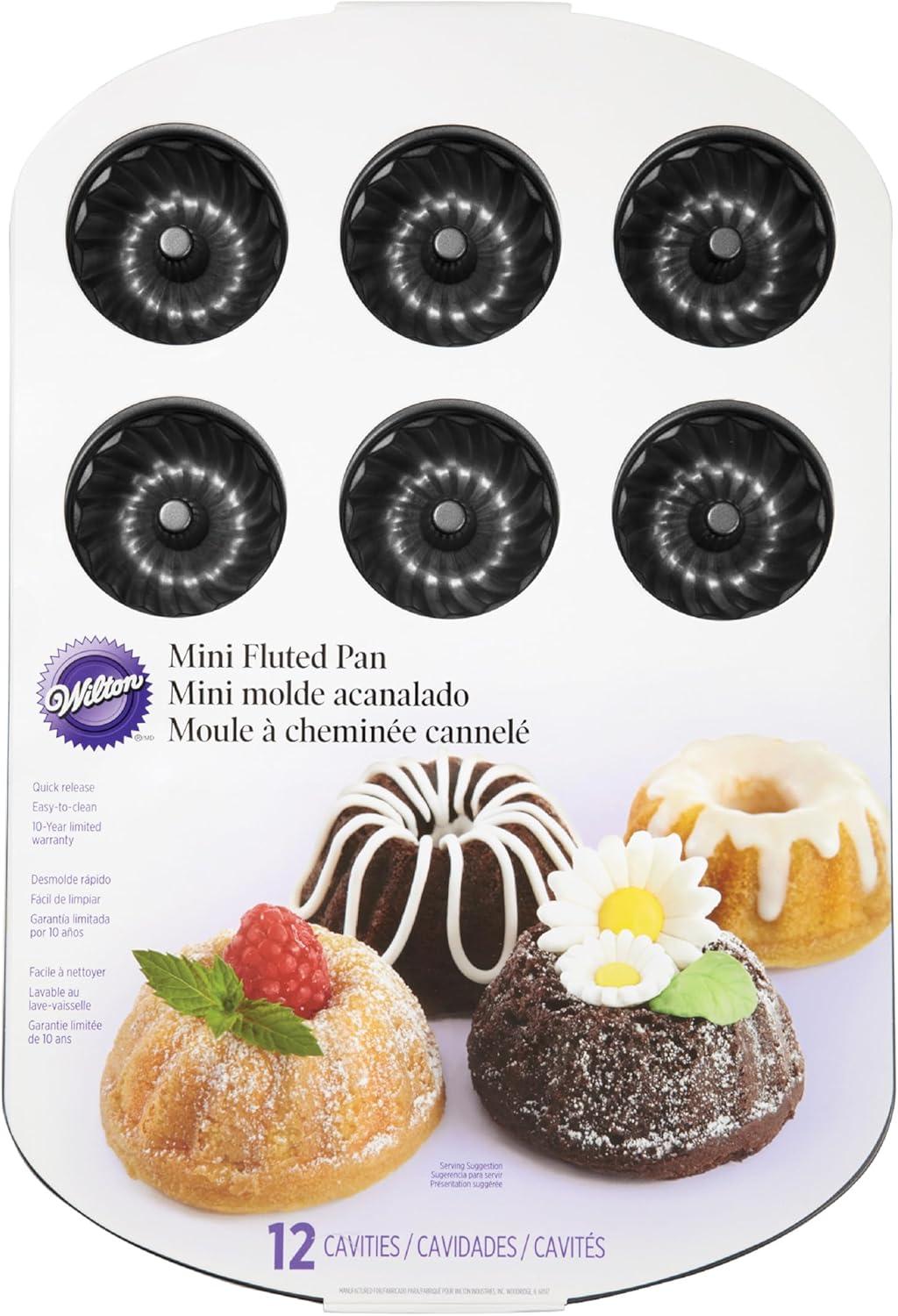 Wilton Non-Stick 12-Cavity Mini Fluted Tube Cake Pan