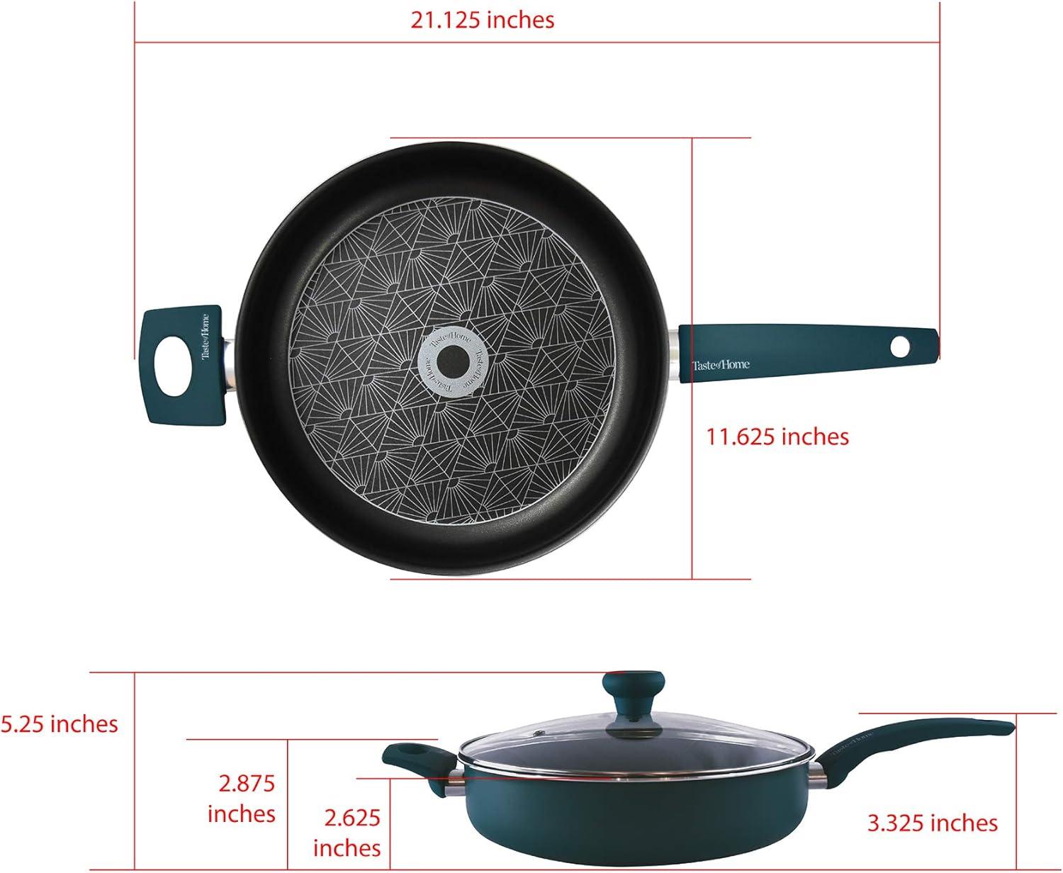 Sea Green 4-Quart Non-Stick Aluminum Sauté Pan with Lid