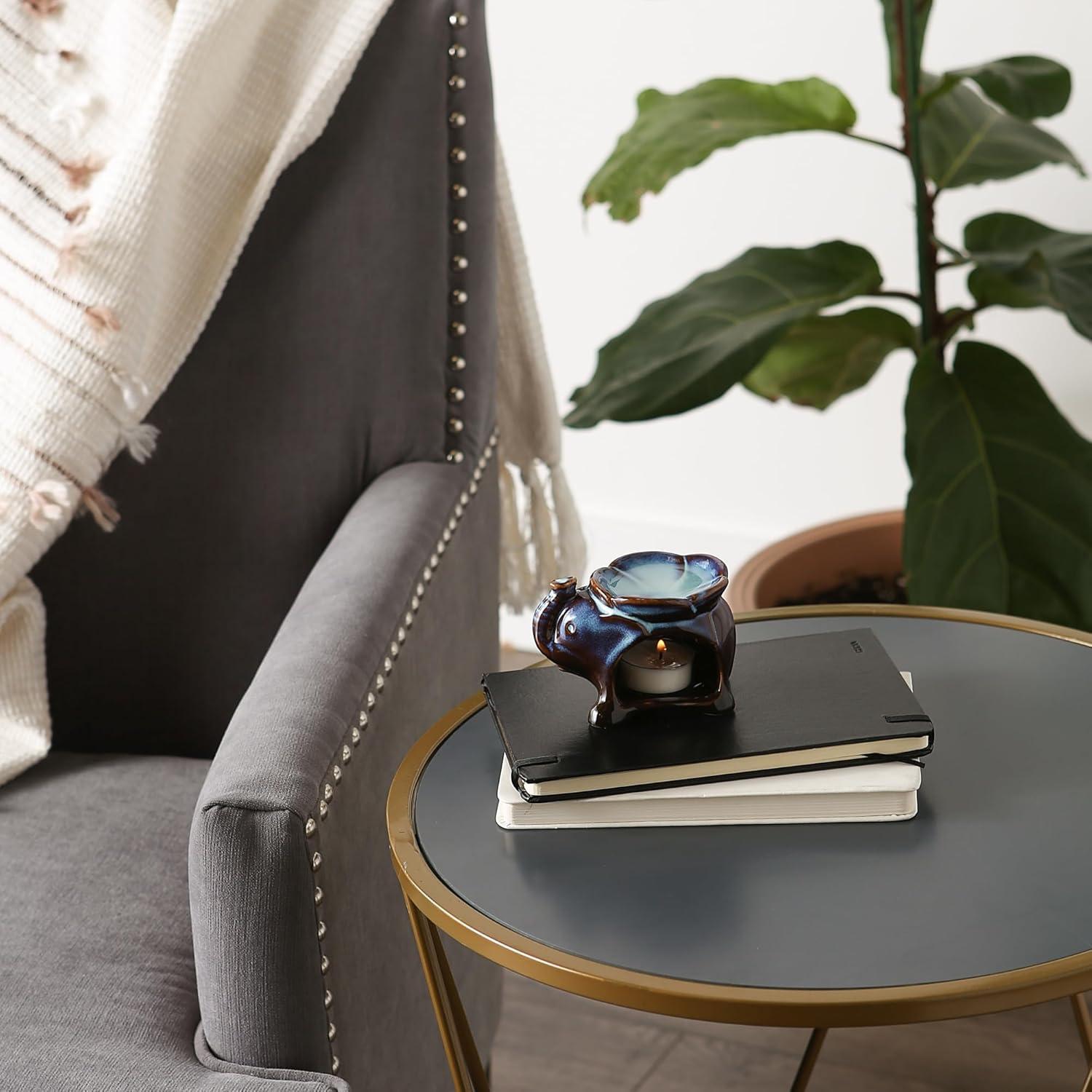 Porcelain Elephant Trio Oil Warmers in Multicolor