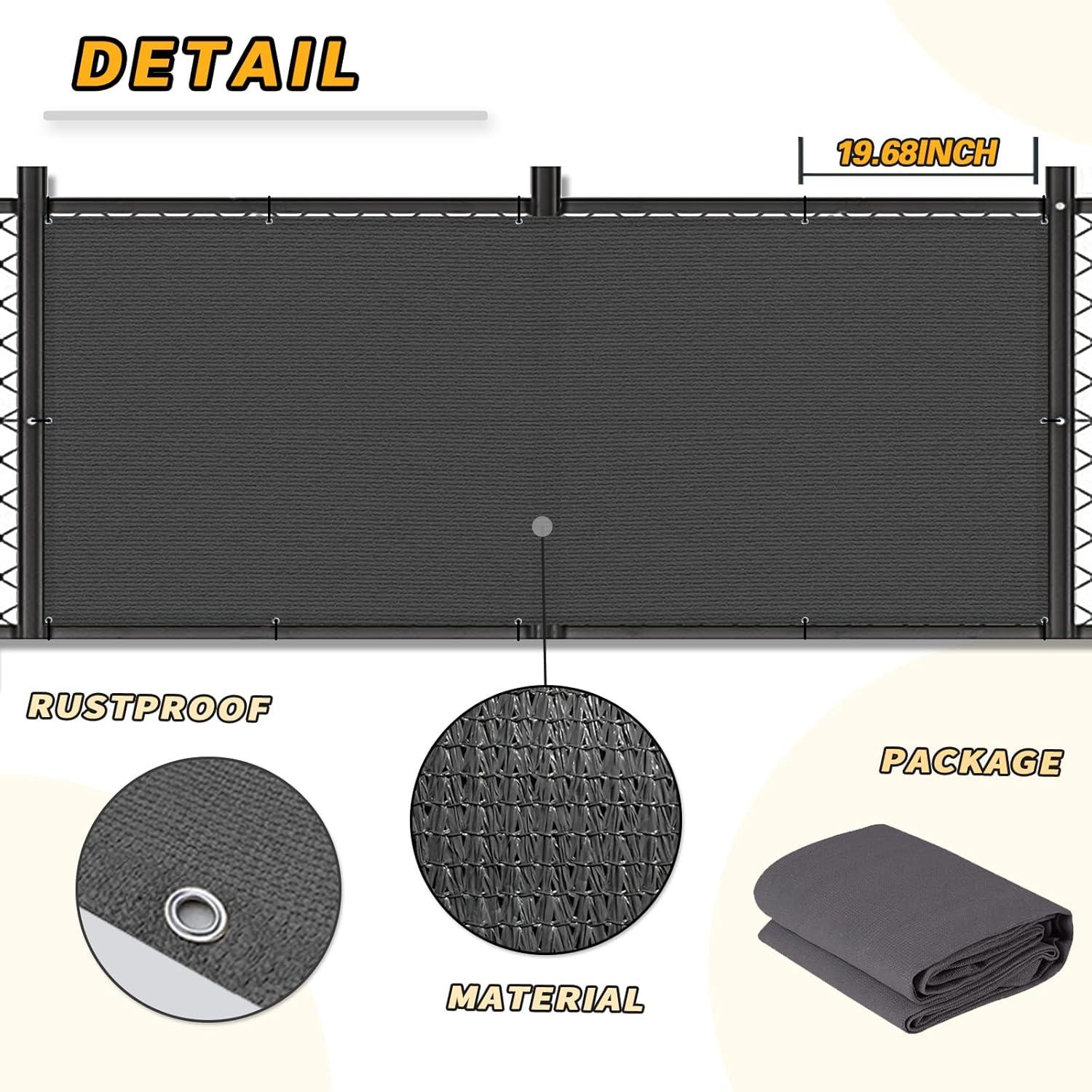 LOVE STORY 3' x 10' Balcony Privacy Screen Fence Cover Mesh for Deck Patio Porch Railing, Charcoal