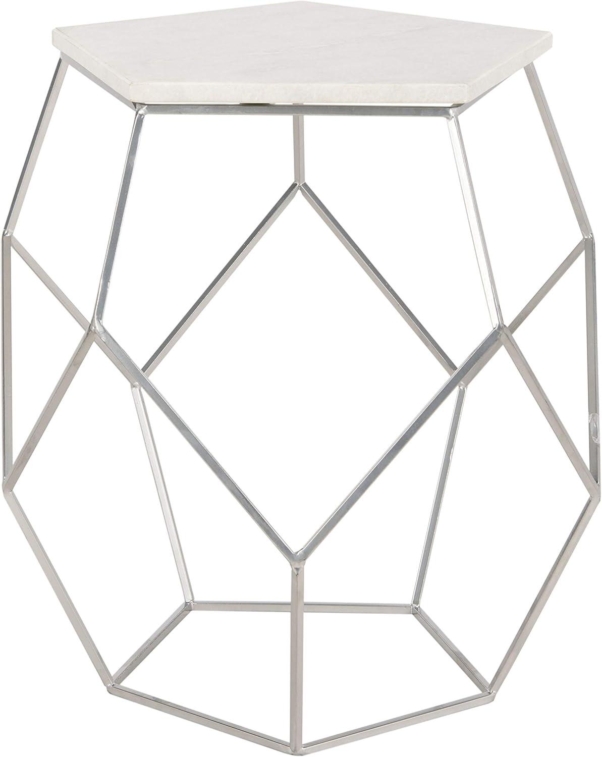 Abella Pentagon Accent Table - Silver - Safavieh.